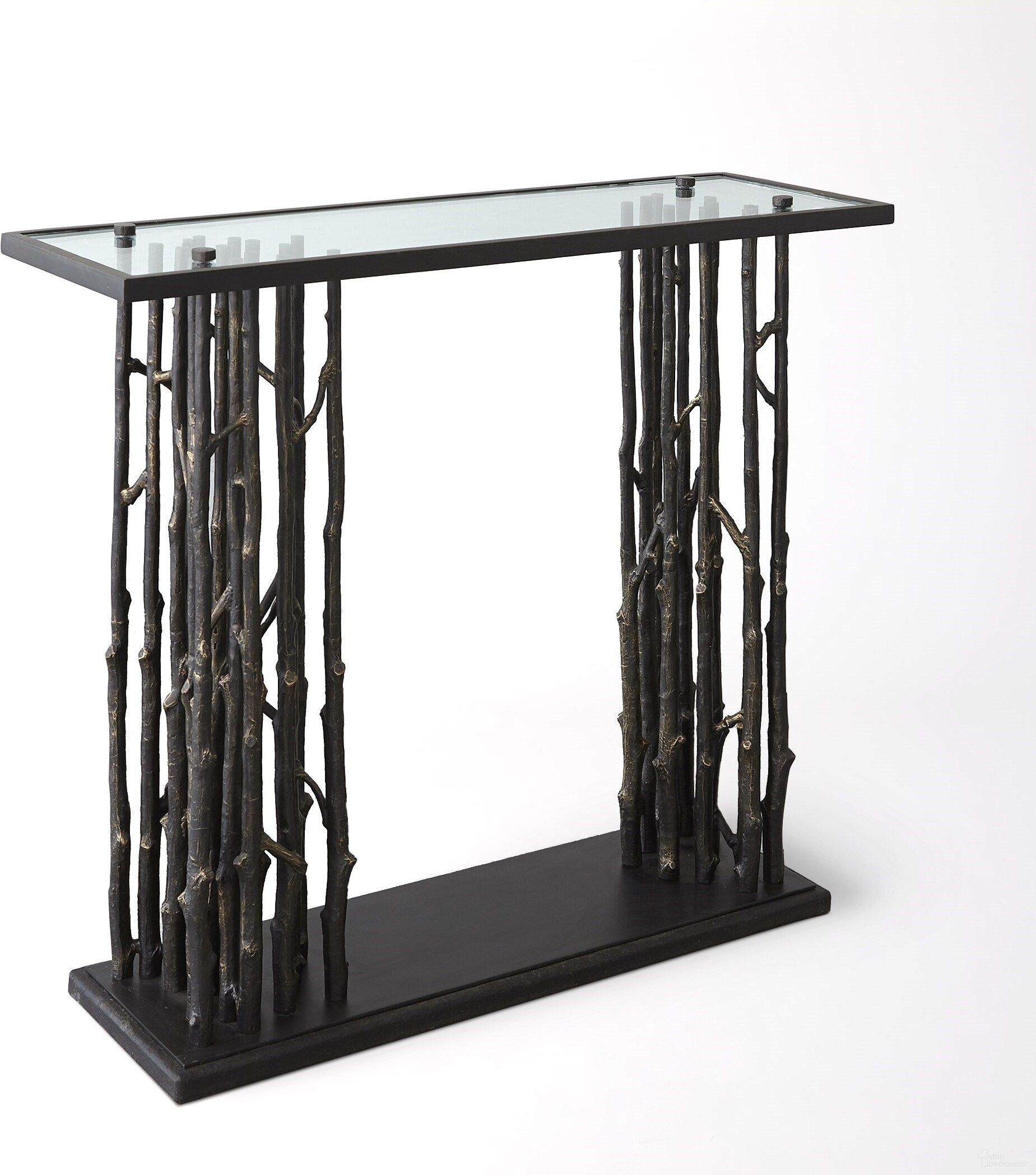 The appearance of Grove Console In Bronze designed by Global Views in the modern / contemporary interior design. This black piece of furniture was selected by 1StopBedrooms from Grove Collection to add a touch of cosiness and style into your home. Sku: 780614. Material: Iron.