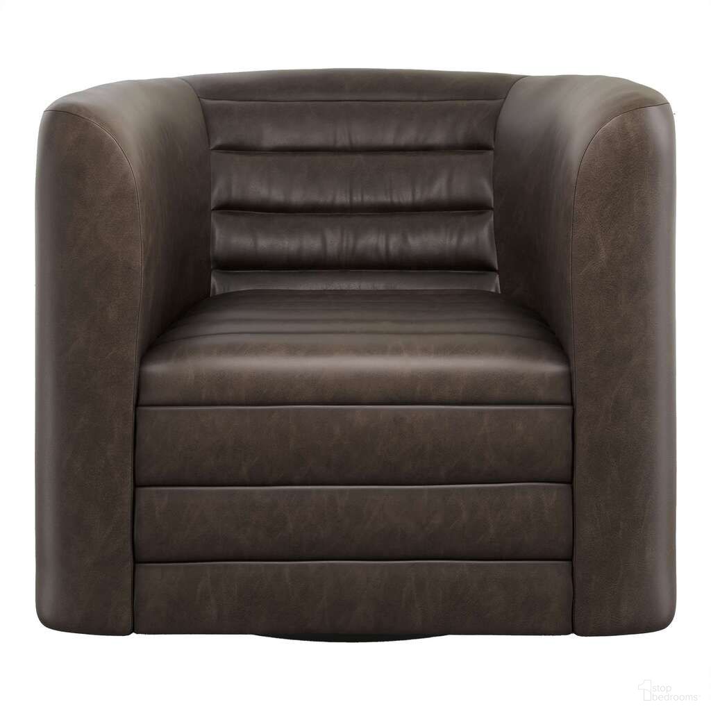 The appearance of GT Channel Tufted Barrel Accent Swivel Chair In Dark Brown designed by Jofran in the modern / contemporary interior design. This dark brown piece of furniture  was selected by 1StopBedrooms from GT Collection to add a touch of cosiness and style into your home. Sku: GT-SW-DBR. Material: Upholstery.