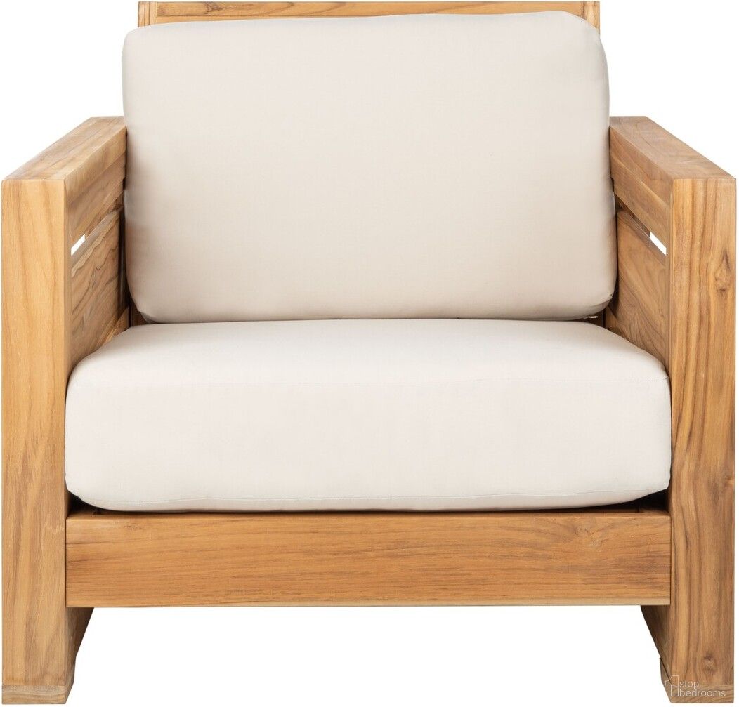 Guadeloupe Teak Club Chair In Natural And White