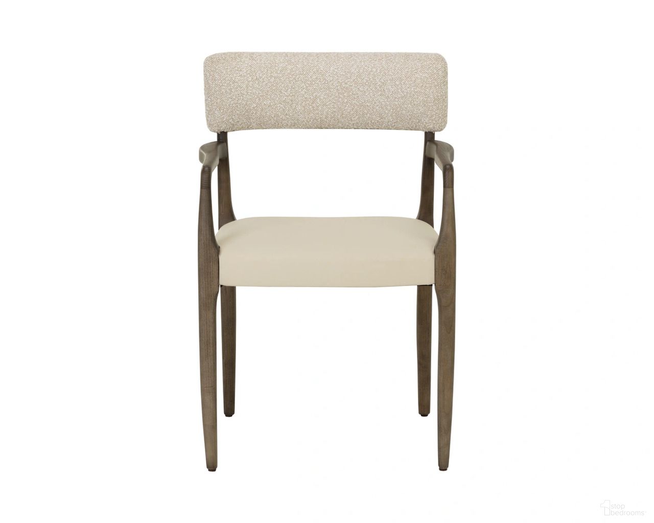 Guardi Dining Armchair In Scottsdale Eggshell and Santa Cruz Oatmeal