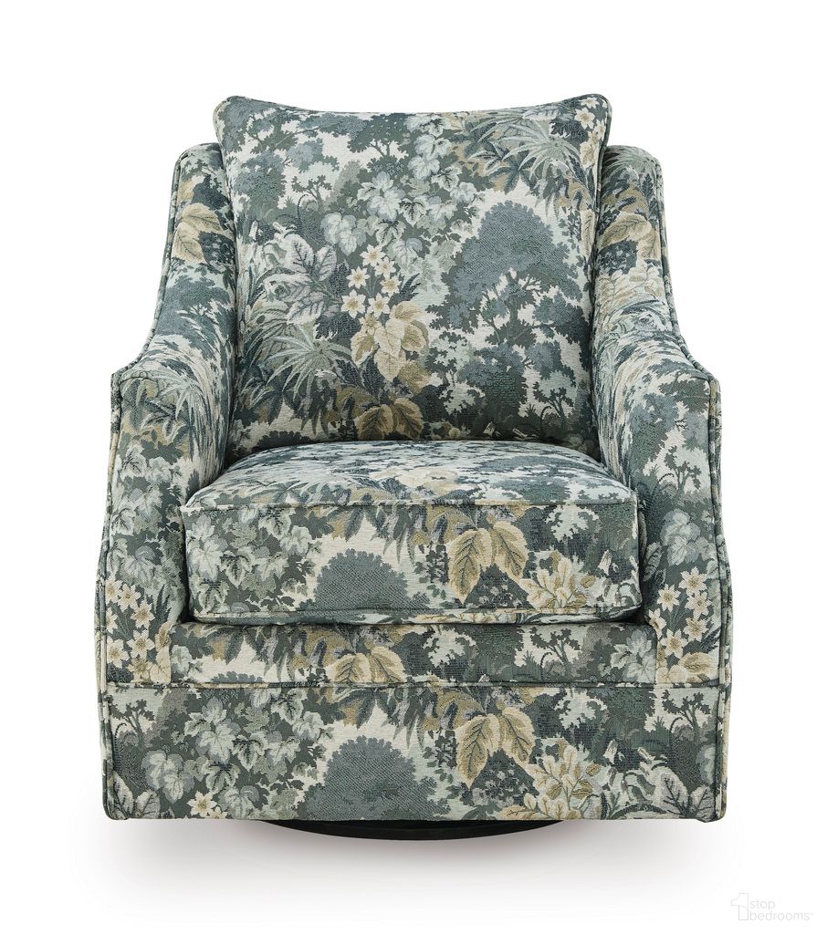 Gubbins Swivel Accent Chair In Blue/Green/Yellow