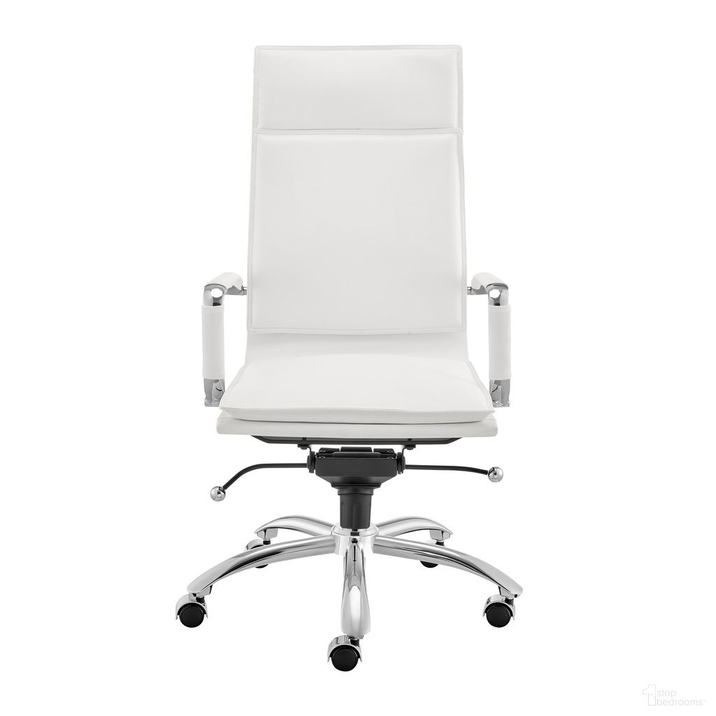 Gunar Pro High Back Office Chair In White Leatherette