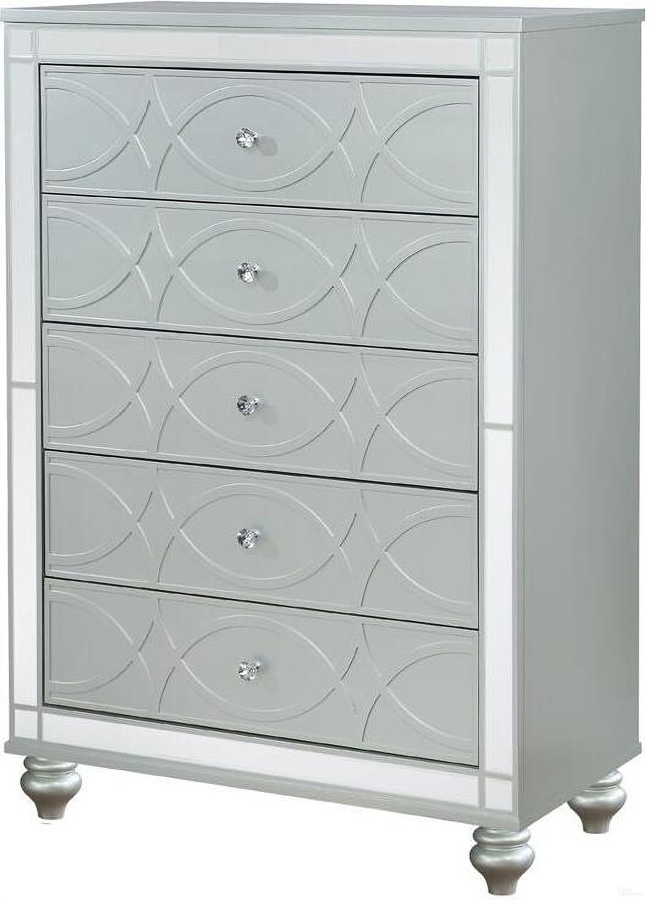 The appearance of Gunnison 5-drawer Chest Silver Metallic designed by Coaster in the glam interior design. This silver metallic piece of furniture was selected by 1StopBedrooms from Gunnison Collection to add a touch of cosiness and style into your home. Sku: 223215. Material: Wood.