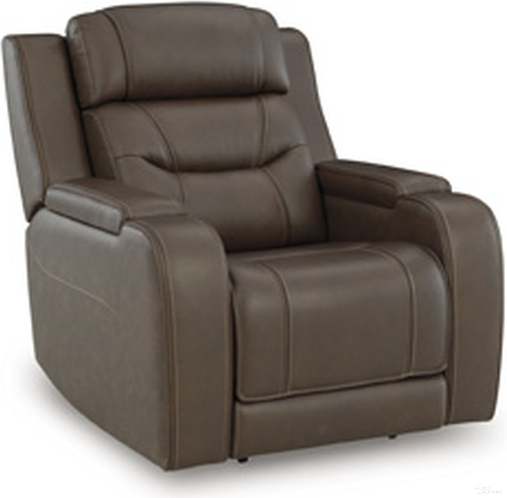 The appearance of Guru Power Recliner with Audio Seating In Brown designed by Signature Design by Ashley in the modern / contemporary interior design. This brown piece of furniture was selected by 1StopBedrooms from Guru Collection to add a touch of cosiness and style into your home. Sku: NCU1160213A. Material: Leather Match.