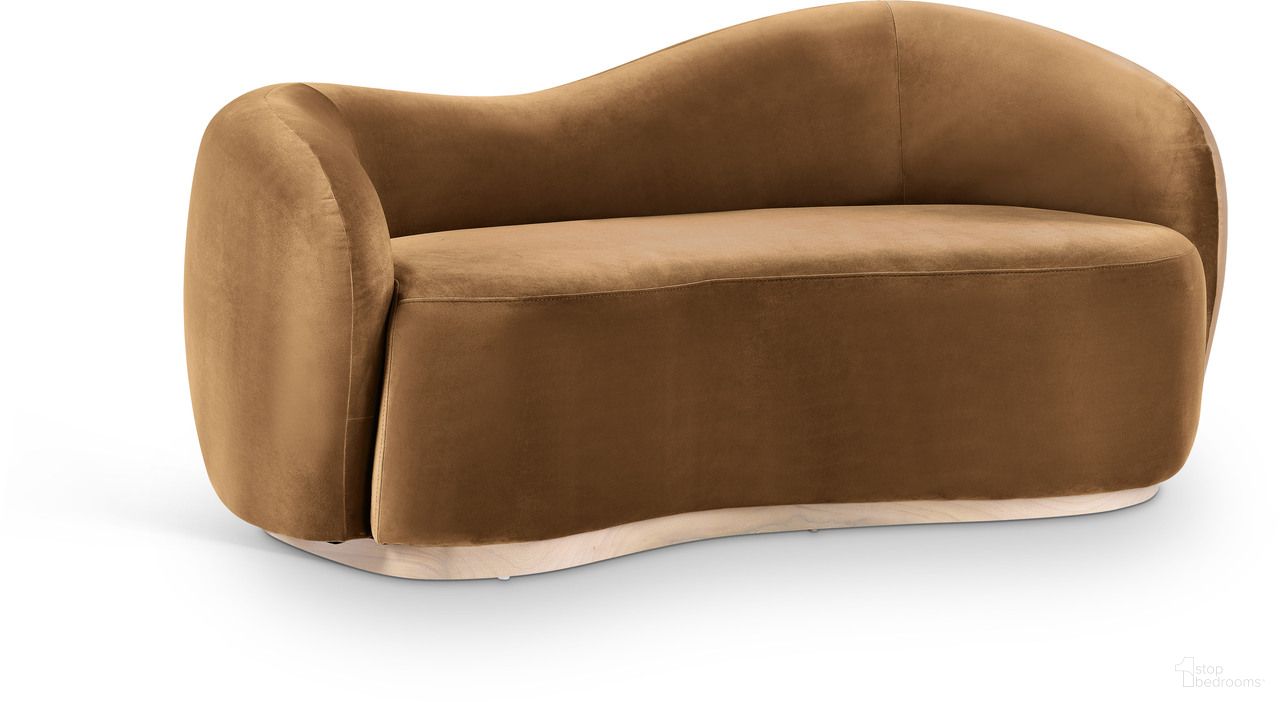 The appearance of Gustavo 72.5 Inch Velvet Upholstered Loveseat In Saddle and Natural designed by Meridian in the modern / contemporary interior design. This saddle and natural piece of furniture was selected by 1StopBedrooms from Gustavo Collection to add a touch of cosiness and style into your home. Sku: 44081Saddle-L. Material: Velvet.