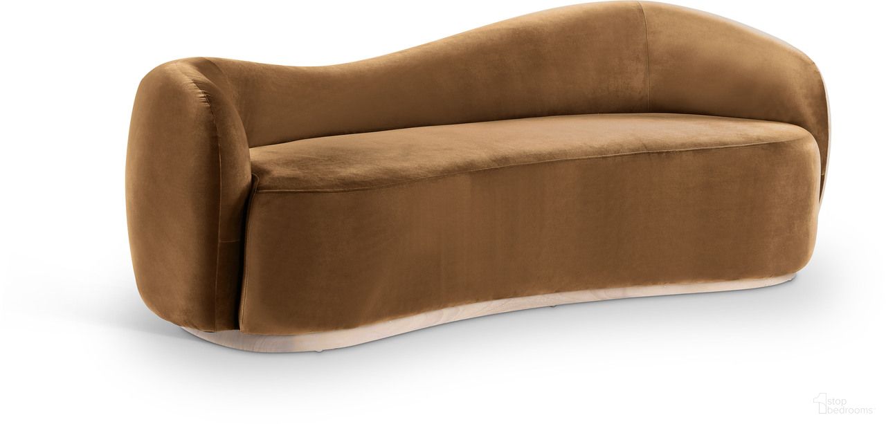 The appearance of Gustavo 92.5 Inch Velvet Upholstered Sofa In Saddle and Natural designed by Meridian in the modern / contemporary interior design. This saddle and natural piece of furniture was selected by 1StopBedrooms from Gustavo Collection to add a touch of cosiness and style into your home. Sku: 44081Saddle-S. Material: Velvet.