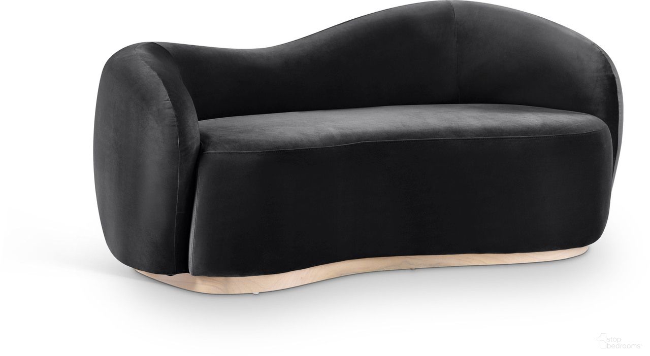 The appearance of Gustavo 72.5 Inch Velvet Upholstered Loveseat In Black and Natural designed by Meridian in the modern / contemporary interior design. This black and natural piece of furniture  was selected by 1StopBedrooms from Gustavo Collection to add a touch of cosiness and style into your home. Sku: 44081Black-L. Material: Velvet.