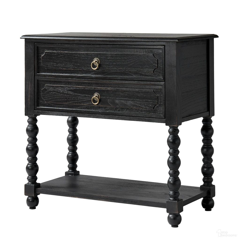 Gwen 30"Tall 2-Drawer End Table In Charcoal