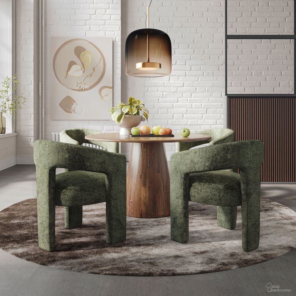 The appearance of Nash Gwen Luxury 5-Piece Dining Set with Upholstered Chairs In Forest designed by Jofran in the transitional interior design. This forest piece of furniture was selected by 1StopBedrooms from Nash Collection to add a touch of cosiness and style into your home. Sku: 2271-NASH50TW;2271-NASH50BW;2271-GWENCHFOR;2271-GWENCHFOR;2271-GWENCHFOR;2271-GWENCHFOR. Material: MDF.