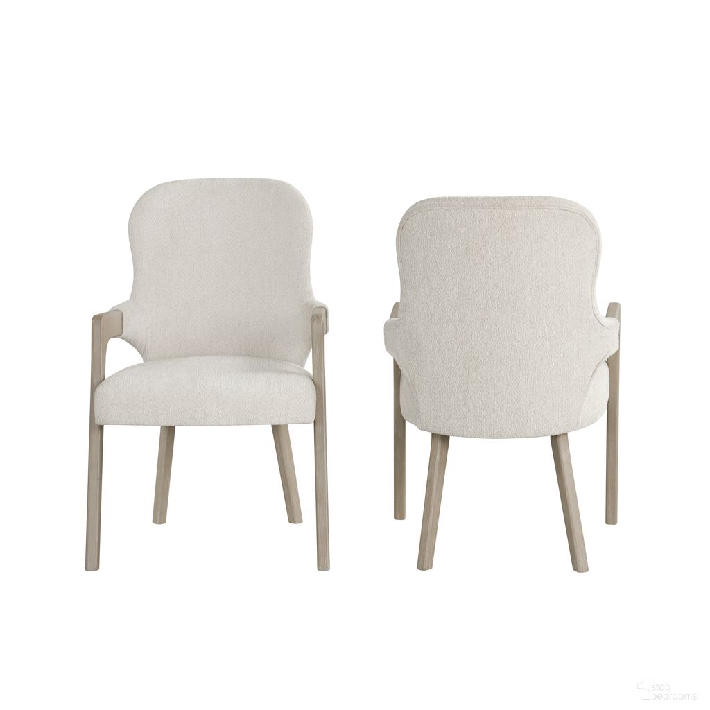 The appearance of Gwendolyn Upholstered Arm Chair Set of 2 In Cerused Taupe designed by New Classic in the coastal interior design. This cerused taupe piece of furniture  was selected by 1StopBedrooms from Gwendolyn Collection to add a touch of cosiness and style into your home. Sku: D4128-25. Material: Wood. Chair Type: Arm Chair.