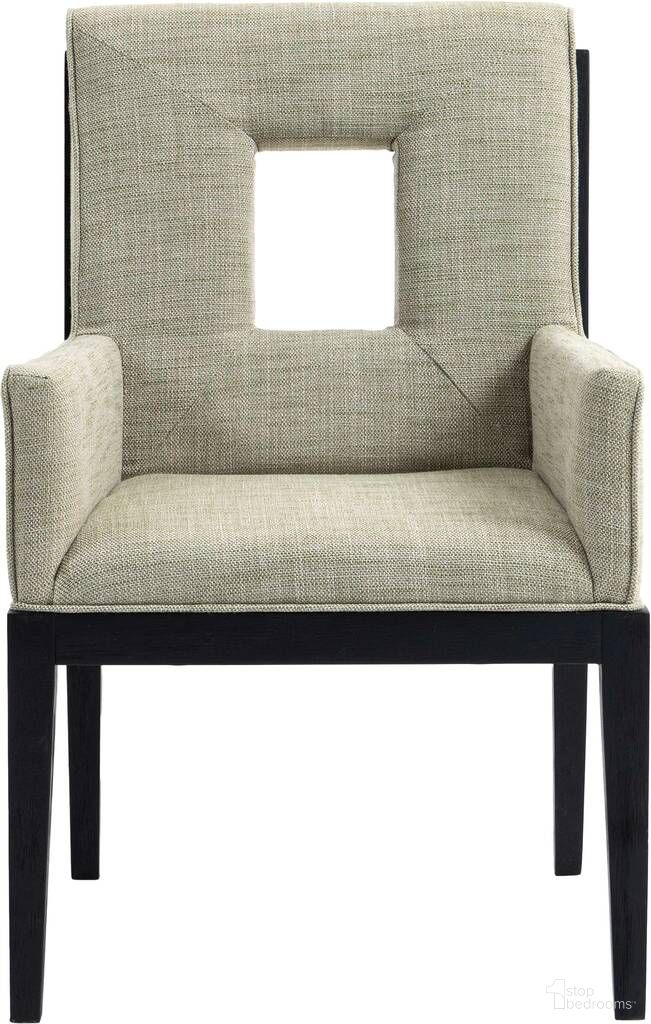 The appearance of Gwendolyn Linen Textured Fabric Dining Arm Chair In Green and Natural designed by Meridian in the transitional interior design. This green and natural piece of furniture  was selected by 1StopBedrooms from Gwendolyn Collection to add a touch of cosiness and style into your home. Sku: 11047Green-AC. Material: Linen. Chair Type: Arm Chair.