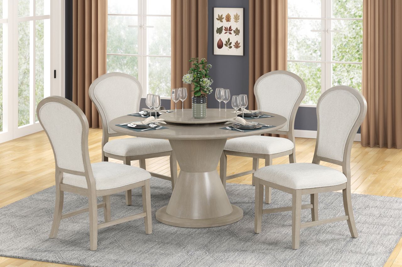 Gwendolyn Round Dining Room Set In Beige