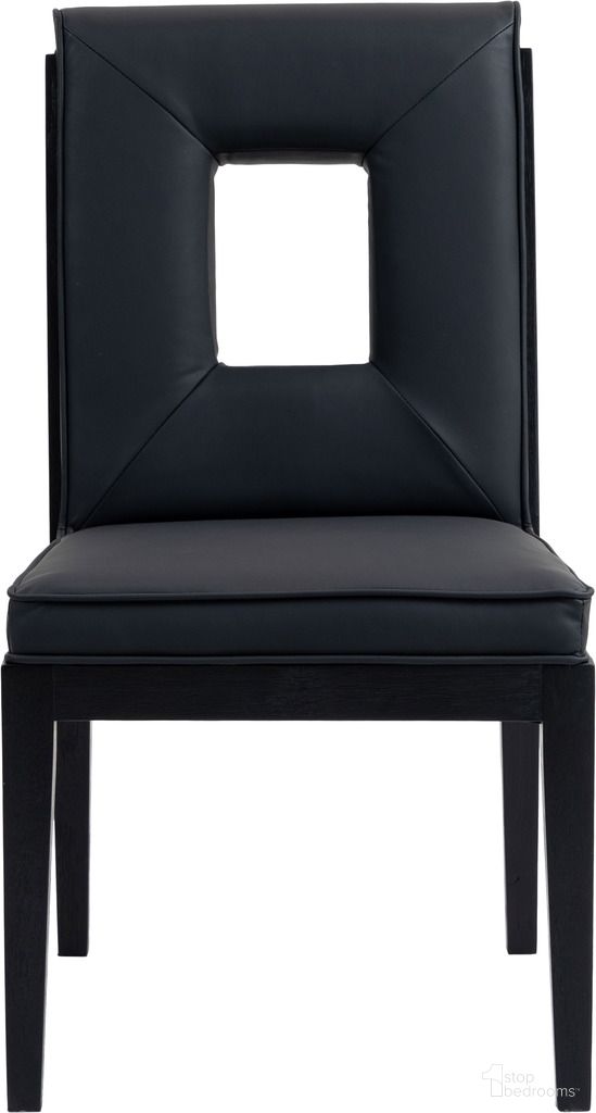 The appearance of Gwendolyn Vegan Leather Dining Side Chair Set of 2 In Black designed by Meridian in the transitional interior design. This black piece of furniture was selected by 1StopBedrooms from Gwendolyn Collection to add a touch of cosiness and style into your home. Sku: 11048Black-SC. Material: Vegan Leather. Chair Type: Side Chair.