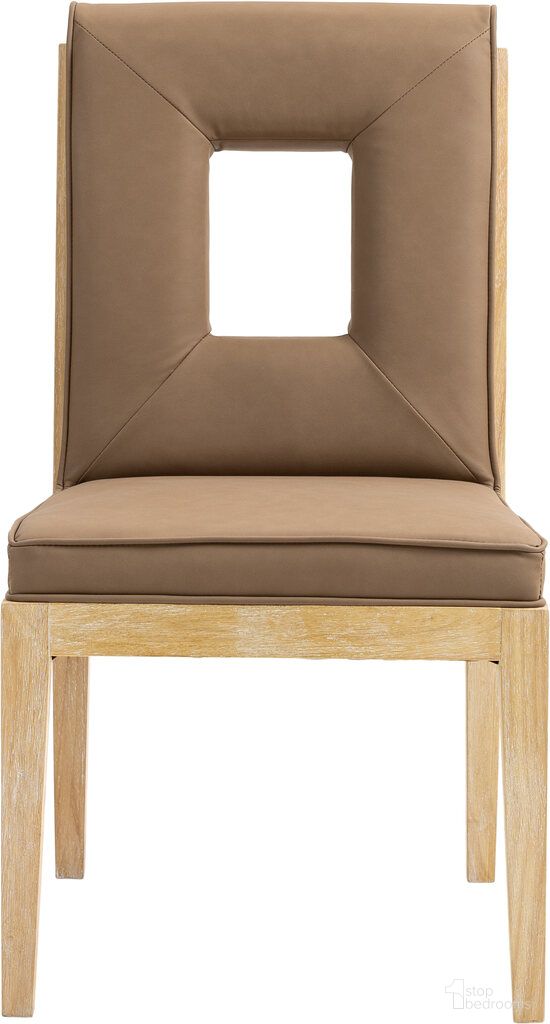 The appearance of Gwendolyn Vegan Leather Dining Side Chair Set of 2 In Black and Brown designed by Meridian in the transitional interior design. This black and brown piece of furniture was selected by 1StopBedrooms from Gwendolyn Collection to add a touch of cosiness and style into your home. Sku: 11046Brown-SC. Material: Vegan Leather. Chair Type: Side Chair.