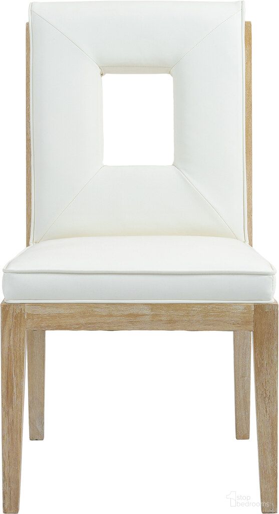 The appearance of Gwendolyn Vegan Leather Dining Side Chair Set of 2 In Cream and Black designed by Meridian in the transitional interior design. This cream and black piece of furniture  was selected by 1StopBedrooms from Gwendolyn Collection to add a touch of cosiness and style into your home. Sku: 11046Cream-SC. Material: Vegan Leather. Chair Type: Side Chair.