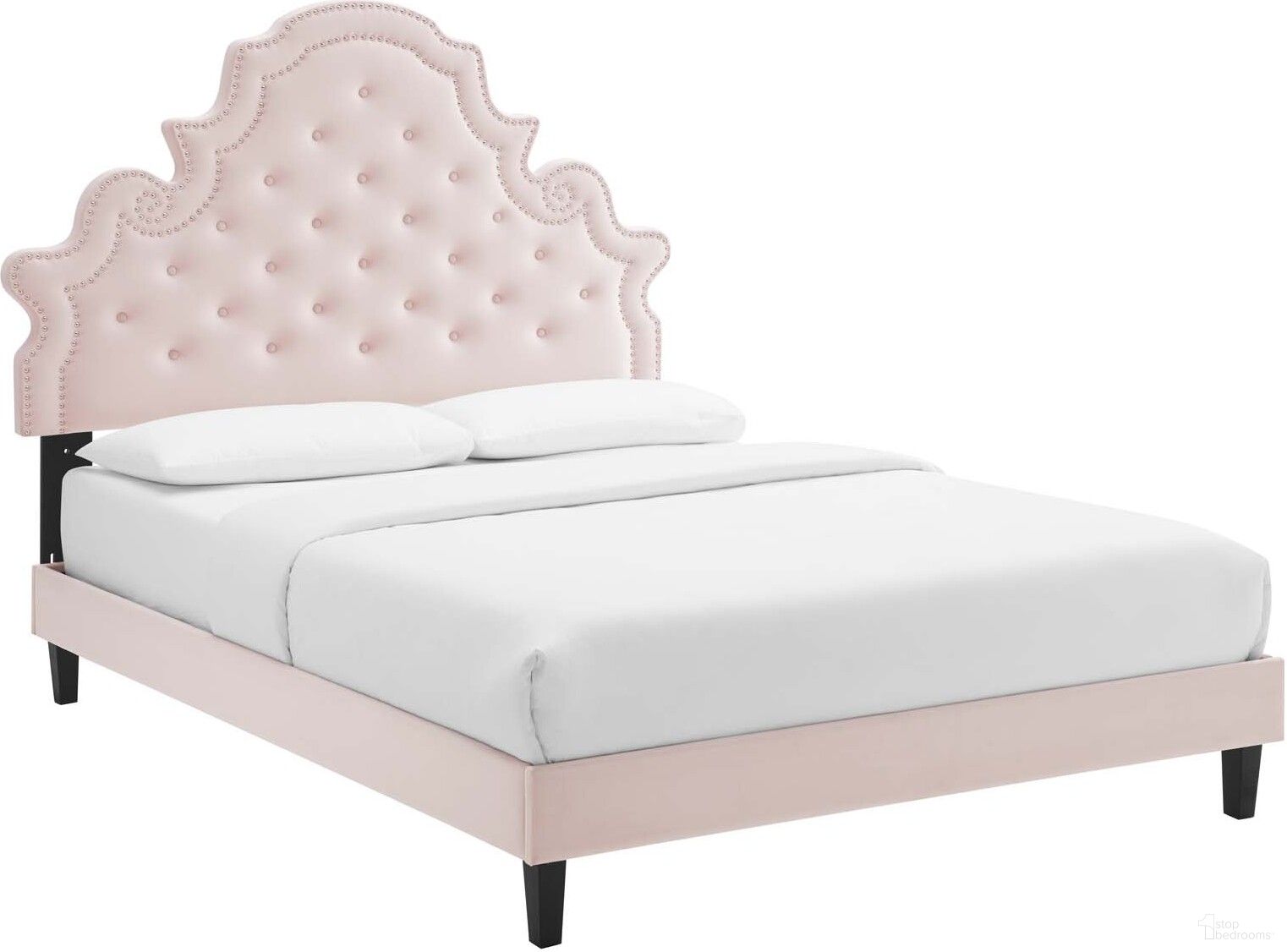 The appearance of Gwyneth Tufted Performance Velvet Full Platform Bed MOD-6759-PNK designed by Modway in the modern / contemporary interior design. This pink piece of furniture was selected by 1StopBedrooms from Gwyneth Collection to add a touch of cosiness and style into your home. Sku: MOD-6265-PNK;MOD-6417-PNK. Bed Type: Platform Bed. Bed Size: Full. Material: MDF.