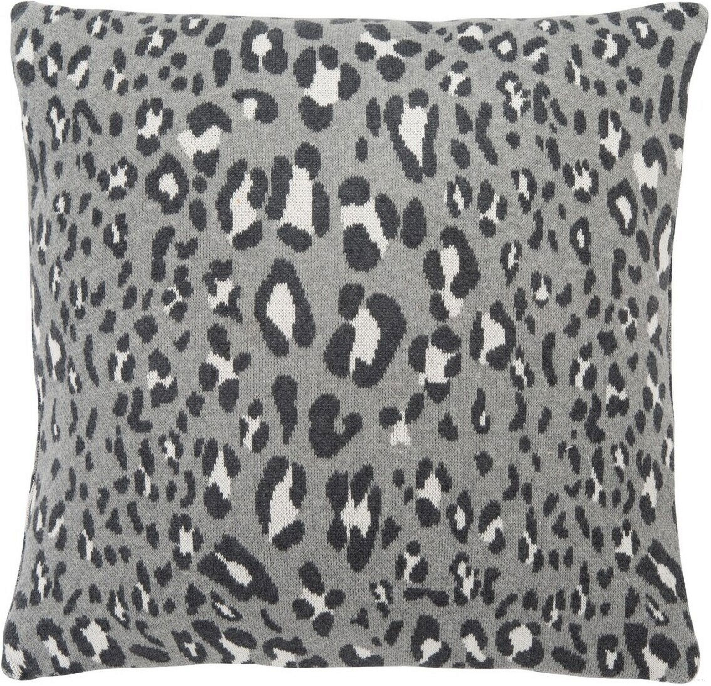 Gwynn Leopard Pillow in Grey