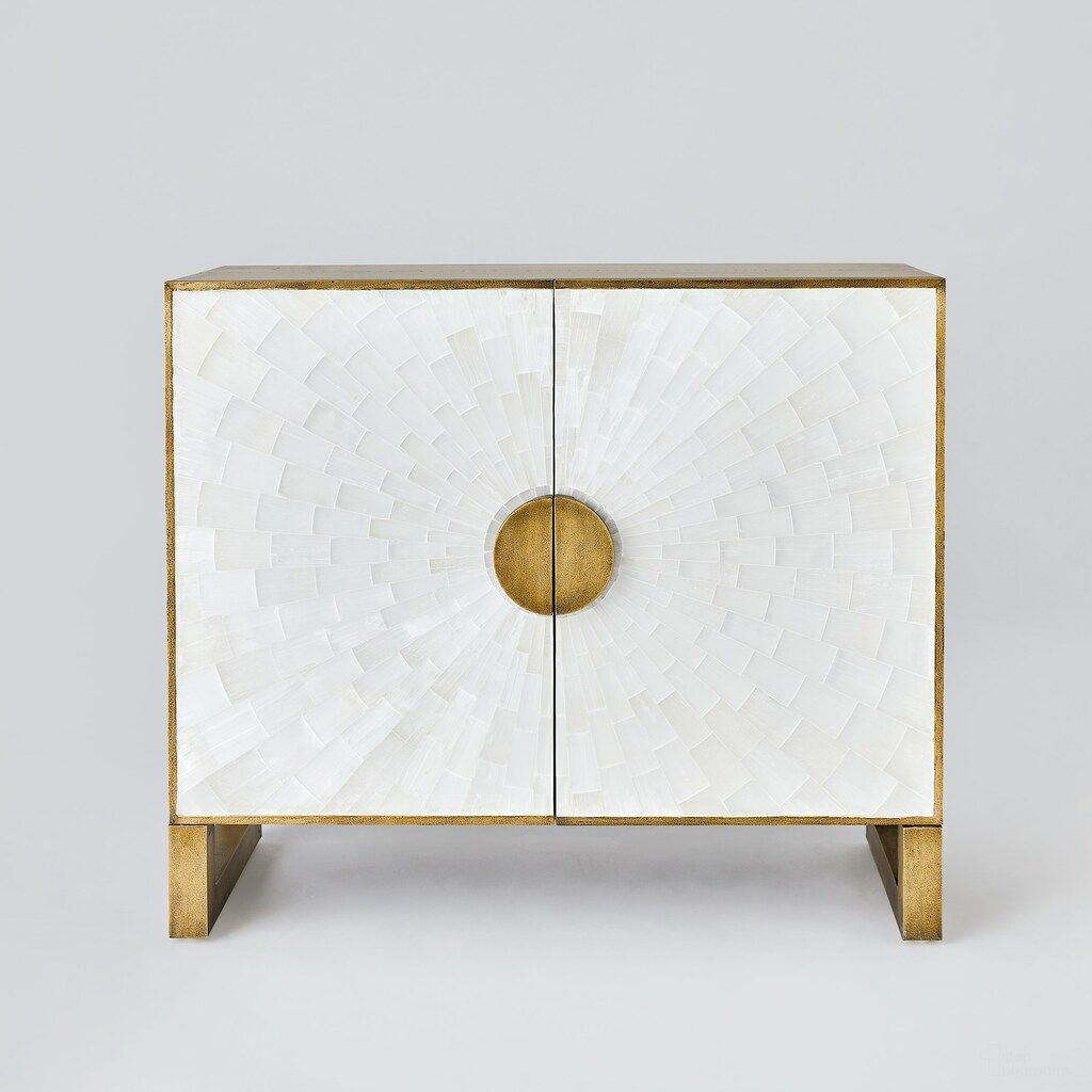 The appearance of Gypsum Cabinet In White designed by Global Views in the modern / contemporary interior design. This white piece of furniture  was selected by 1StopBedrooms from Gypsum Collection to add a touch of cosiness and style into your home. Sku: 994087. Material: Brass.