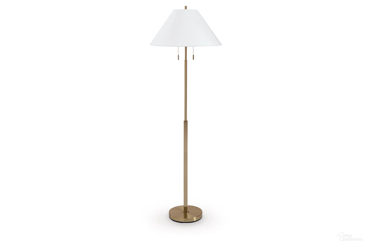 The appearance of Haigwood Floor Lamp In Gold designed by Signature Design by Ashley in the modern / contemporary interior design. This gold piece of furniture was selected by 1StopBedrooms from Haigwood Collection to add a touch of cosiness and style into your home. Sku: L208471.