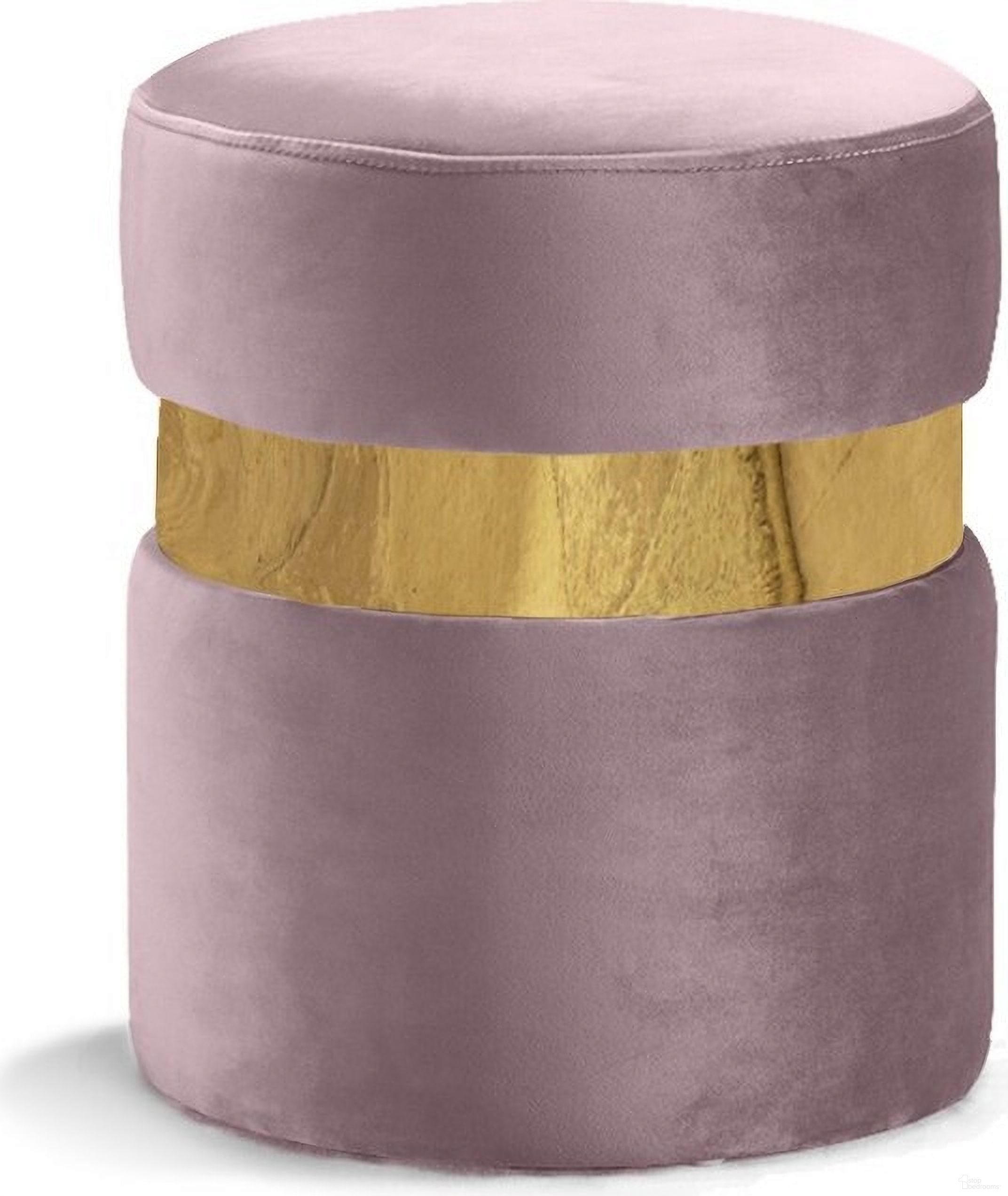 The appearance of Hailey Velvet Ottoman/Stool In Pink designed by Meridian in the modern / contemporary interior design. This pink piece of furniture  was selected by 1StopBedrooms from Hailey Collection to add a touch of cosiness and style into your home. Sku: 132Pink. Material: Velvet.
