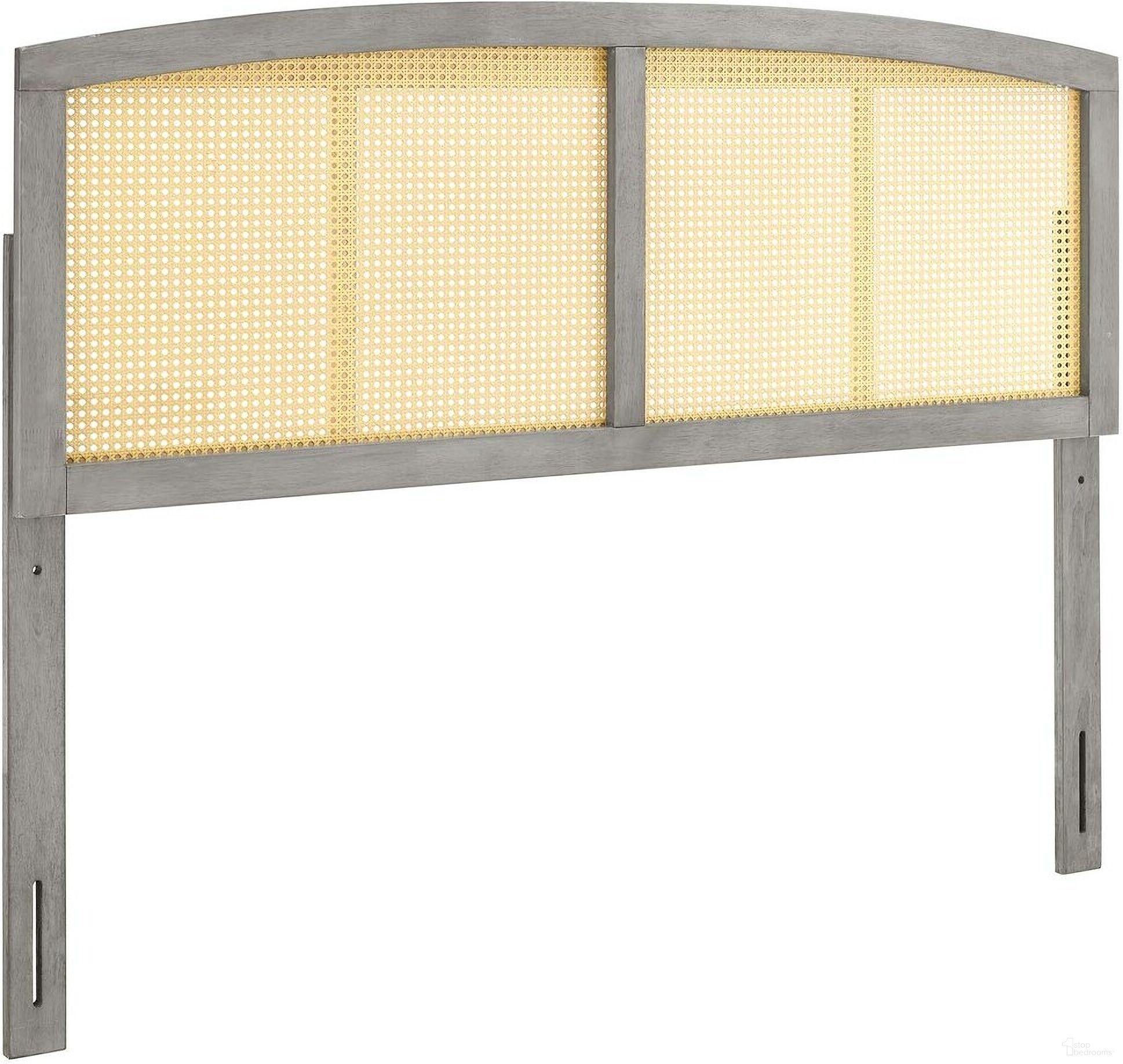The appearance of Halcyon Cane Full Headboard In Gray designed by Modway in the modern / contemporary interior design. This gray piece of furniture  was selected by 1StopBedrooms from Halcyon Collection to add a touch of cosiness and style into your home. Sku: MOD-6203-GRY. Bed Size: Full. Material: Rubberwood.