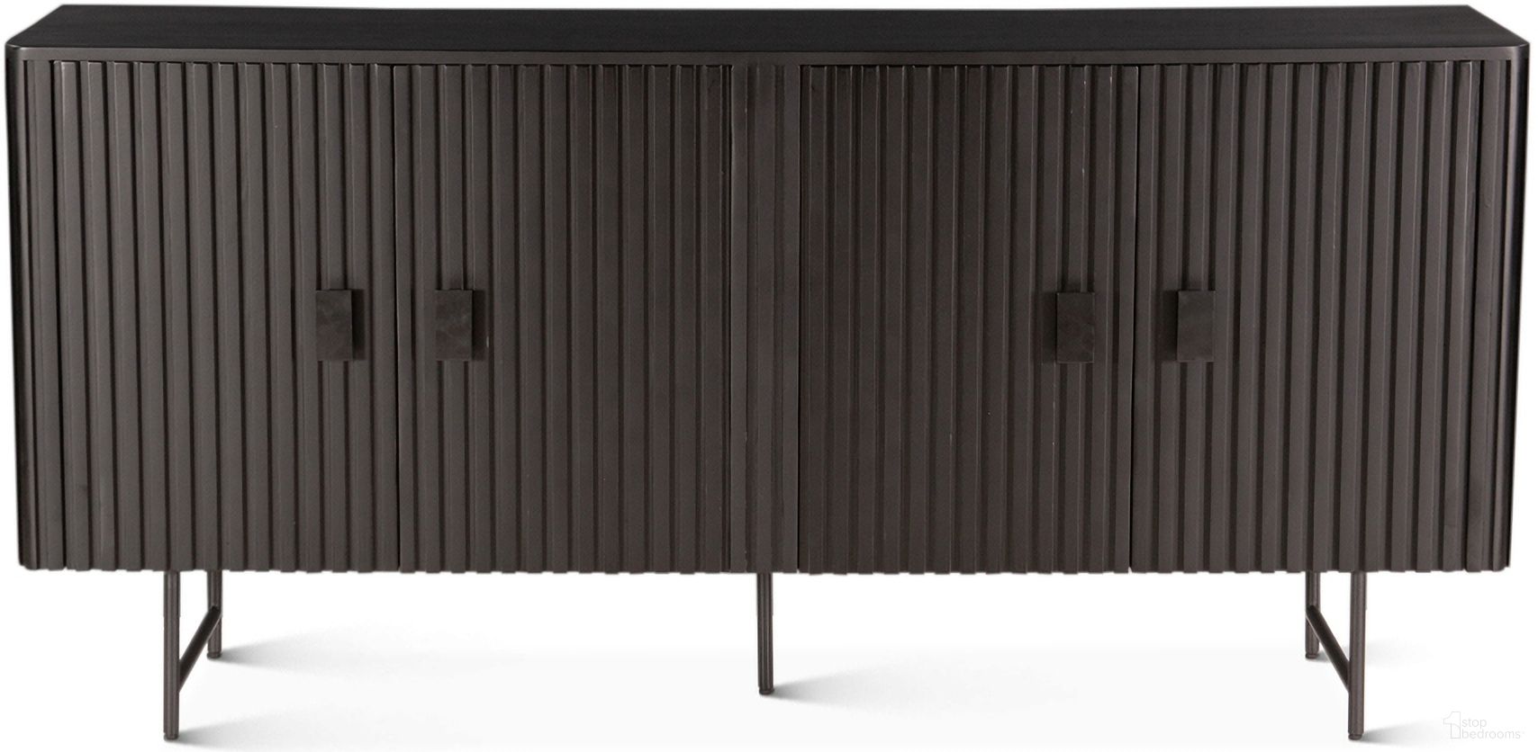 The appearance of Halden 67 Inch Sideboard In Matte Black designed by Home Trends and Design in the transitional interior design. This matte black piece of furniture  was selected by 1StopBedrooms from Halden Collection to add a touch of cosiness and style into your home. Sku: ZWHALSB67BLK. Material: Mango Wood.