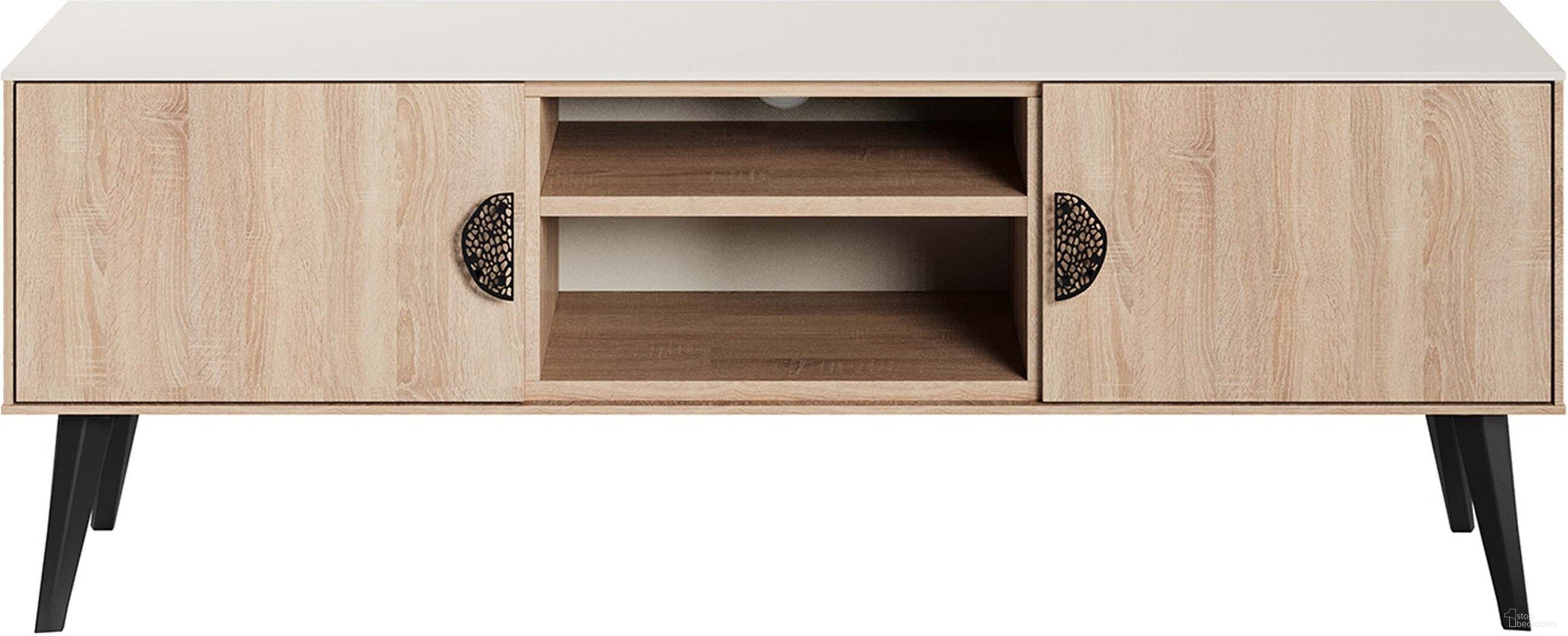 Haley 55.10 Inch Tv Stand In Natural and Nude