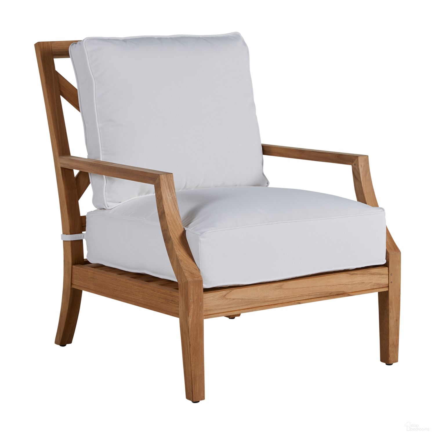 The appearance of Haley Teak Lounge Chair In Cabana Stripe Fossil designed by Summer Classics in the transitional interior design. This cabana stripe fossil piece of furniture was selected by 1StopBedrooms from Haley Collection to add a touch of cosiness and style into your home. Sku: 29464+C262P439N. Material: Teak.
