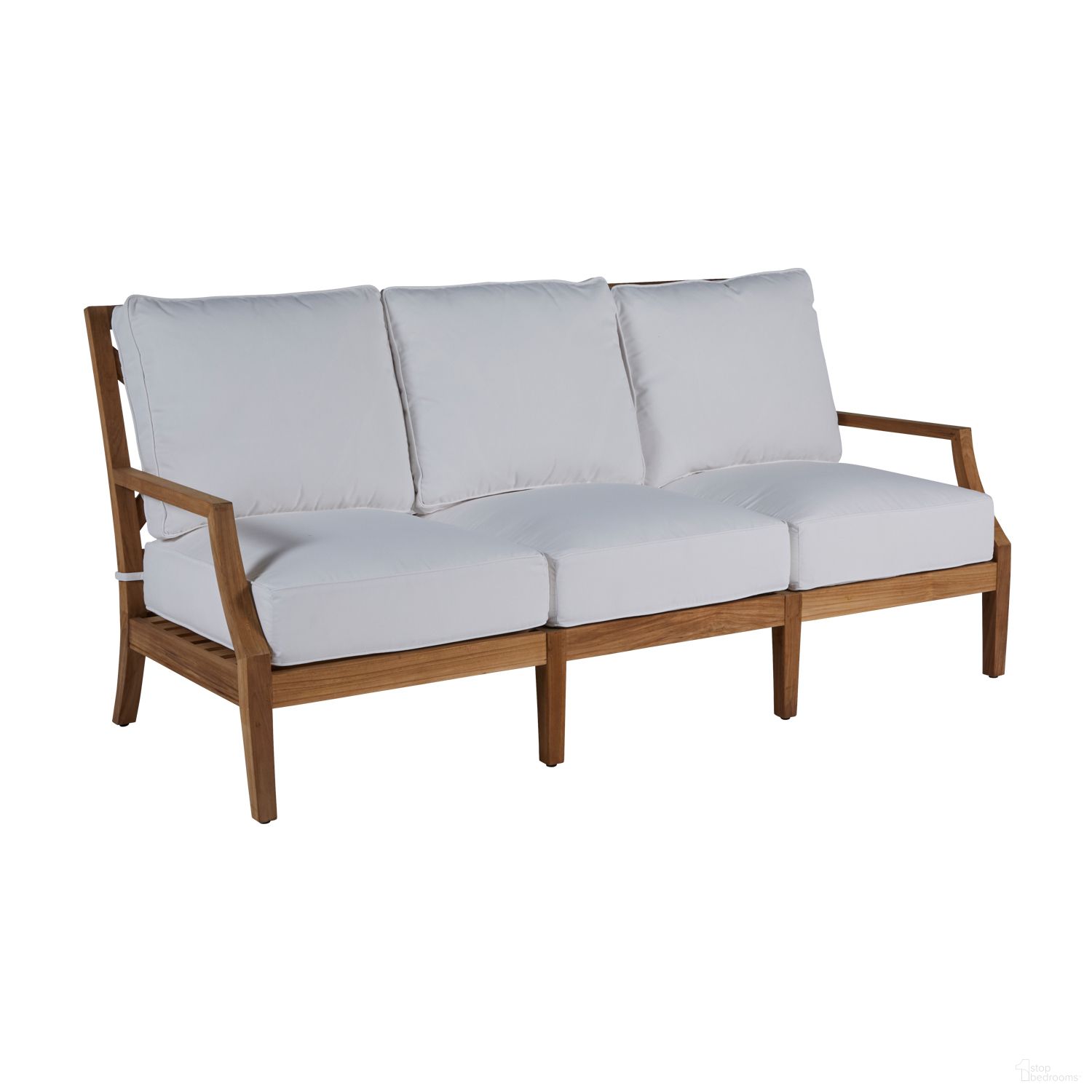 The appearance of Haley Teak Sofa In Bali Pearl designed by Summer Classics in the transitional interior design. This bali pearl piece of furniture was selected by 1StopBedrooms from Haley Collection to add a touch of cosiness and style into your home. Sku: 29484+C263P4219N. Material: Teak.