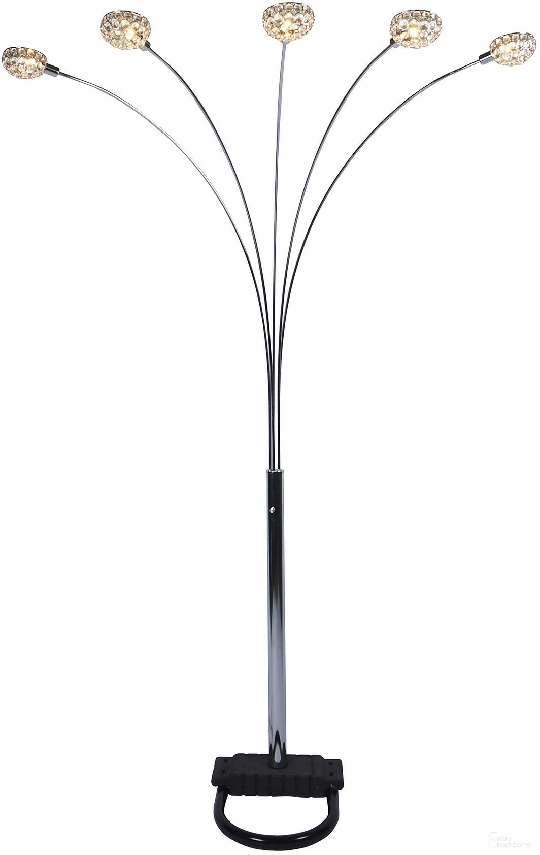The appearance of Half Moon Floor Lamp In Chrome designed by Crown Mark in the glam interior design. This chrome piece of furniture was selected by 1StopBedrooms from Half Moon Collection to add a touch of cosiness and style into your home. Sku: 4890F. Material: Metal.
