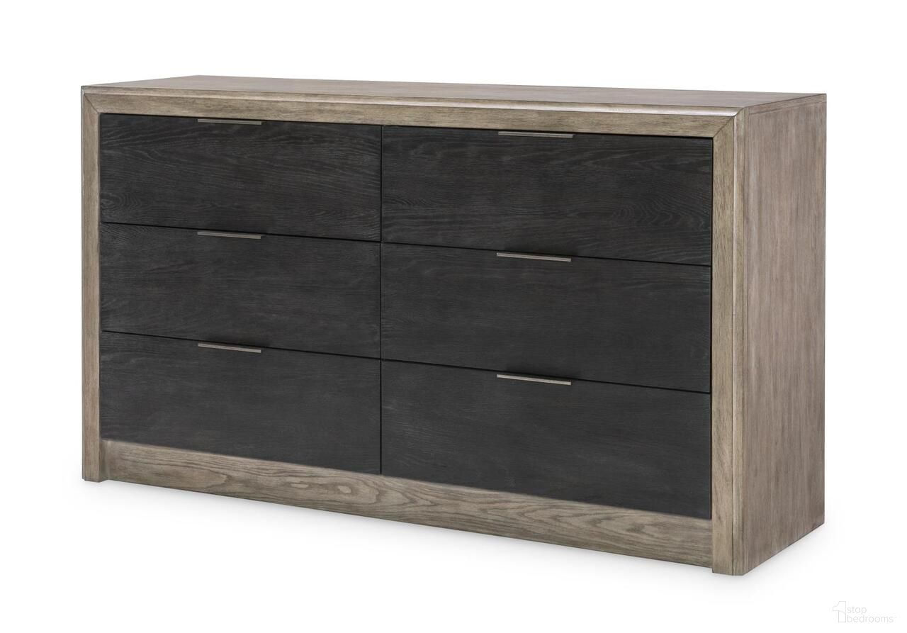 The appearance of Halifax 6 Drawer Dresser In Flax and Java designed by Legacy Classic in the modern / contemporary interior design. This flax and java piece of furniture  was selected by 1StopBedrooms from Halifax Collection to add a touch of cosiness and style into your home. Sku: 2400-1200. Material: Oak.