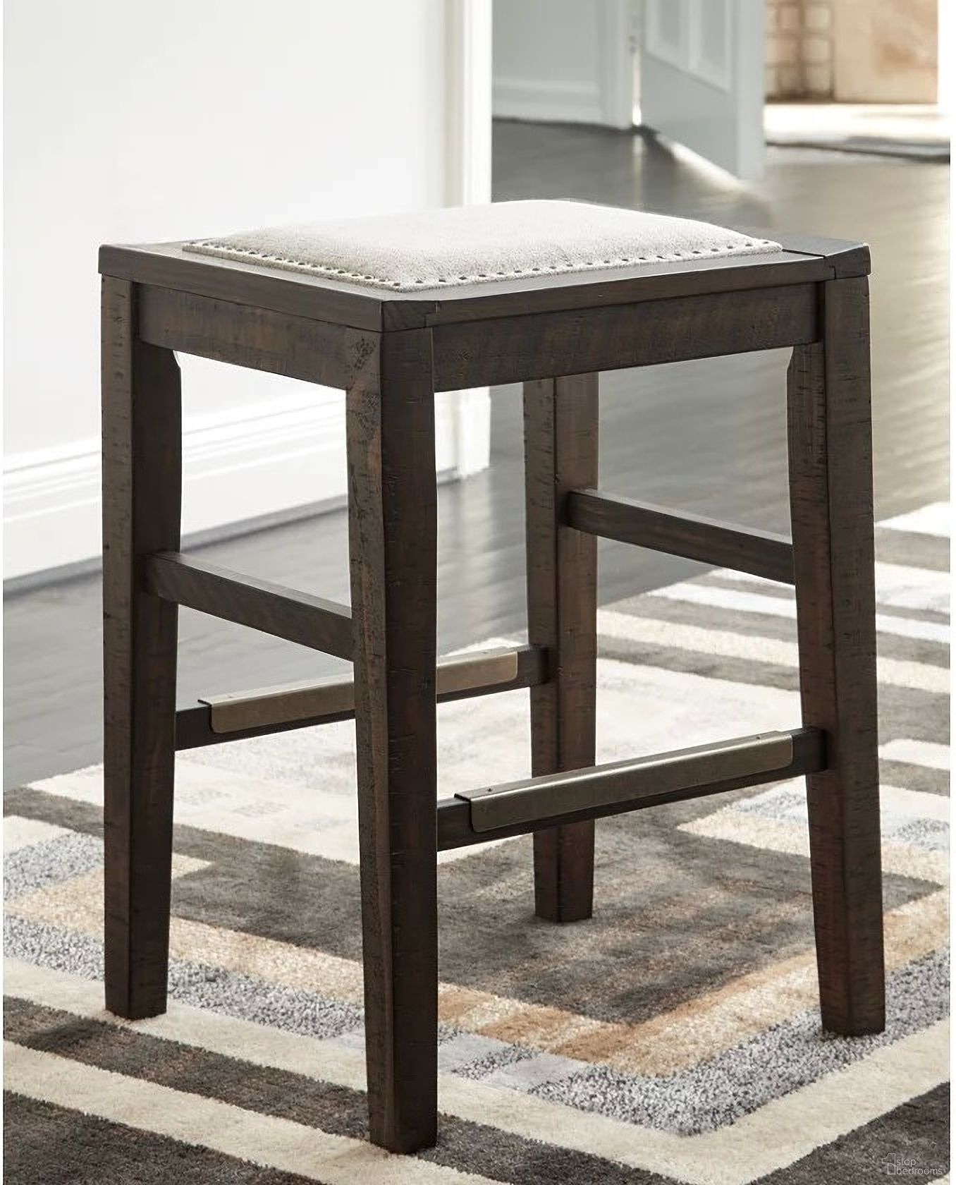 Hallishaw Dark Brown Counter Height Bar Stool