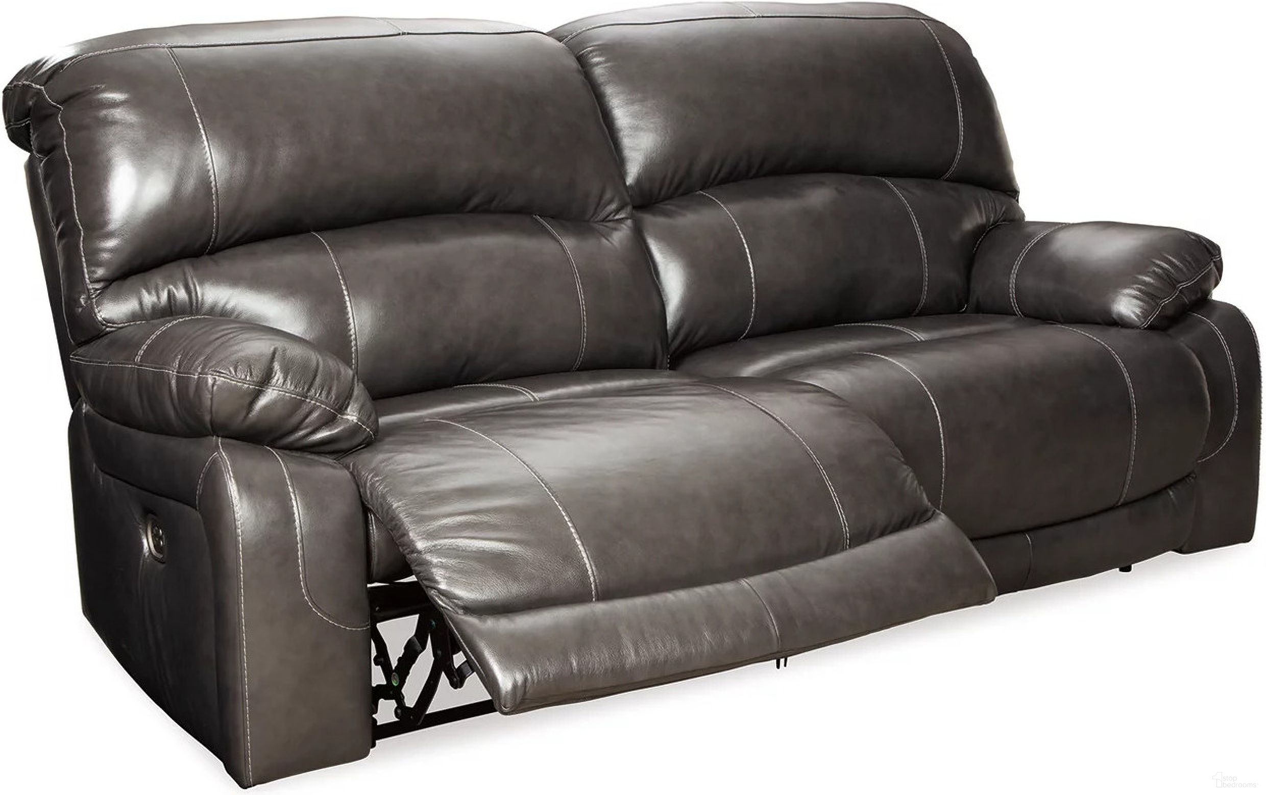 Hallstrung 2 Seat Power Reclining Sofa In Gray by Ashley Furniture