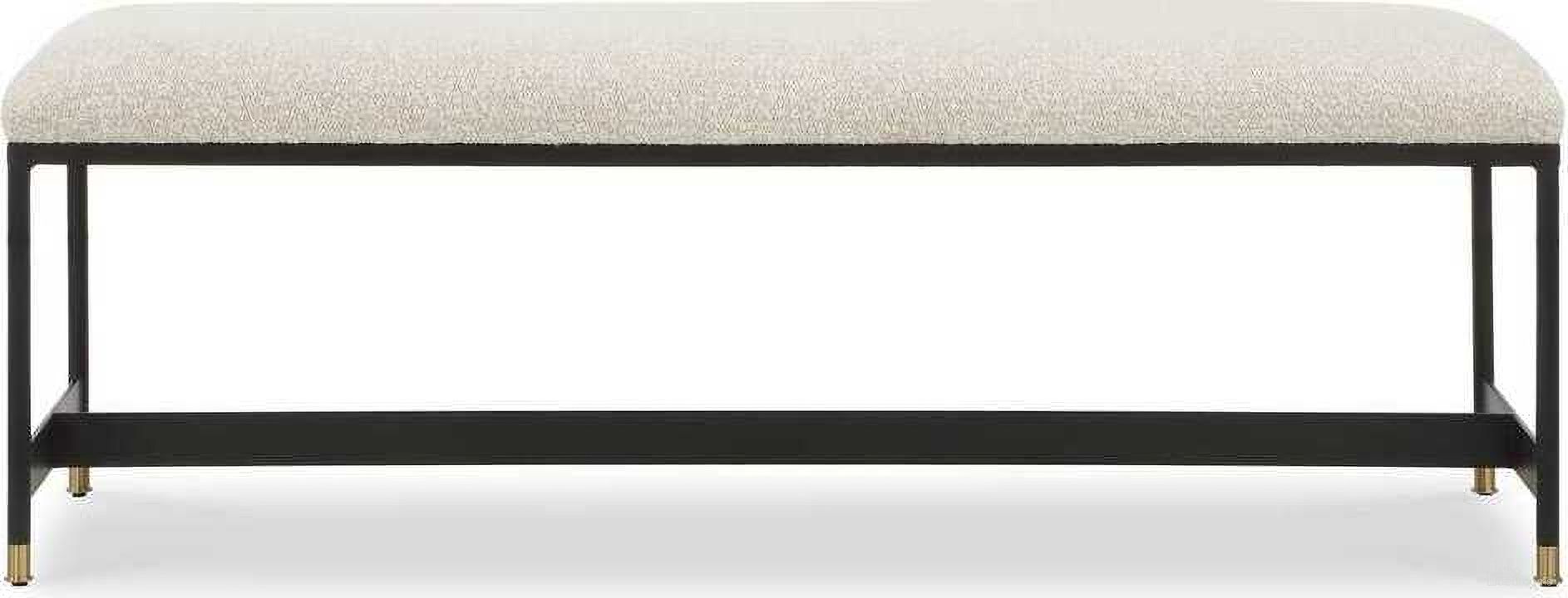 The appearance of Halston Upholstered Bench In Black and White designed by Uttermost in the modern / contemporary interior design. This black and white piece of furniture was selected by 1StopBedrooms from Halston Collection to add a touch of cosiness and style into your home. Sku: 23925. Material: Iron.