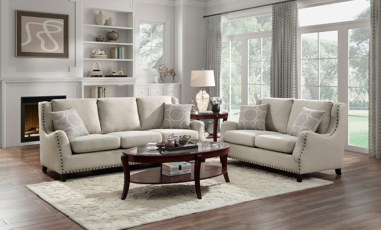 Halton Beige Living Room Set by Homelegance | 1StopBedrooms