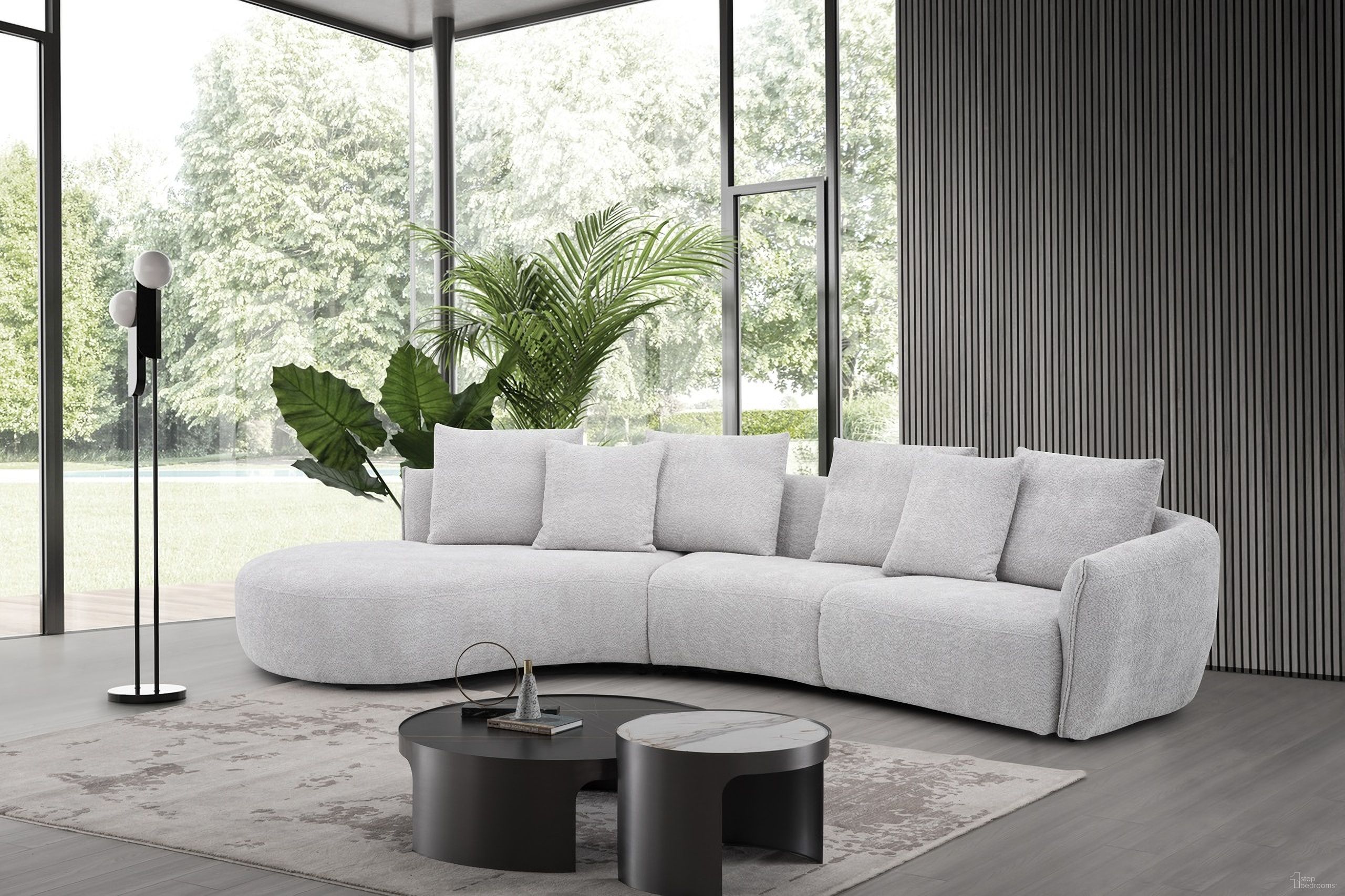 The appearance of Hamilton LHF Chaise Sectional In Off White designed by J&M in the modern / contemporary interior design. This off white piece of furniture  was selected by 1StopBedrooms from Hamilton Collection to add a touch of cosiness and style into your home. Sku: 188875-LHFC. Material: Boucle.