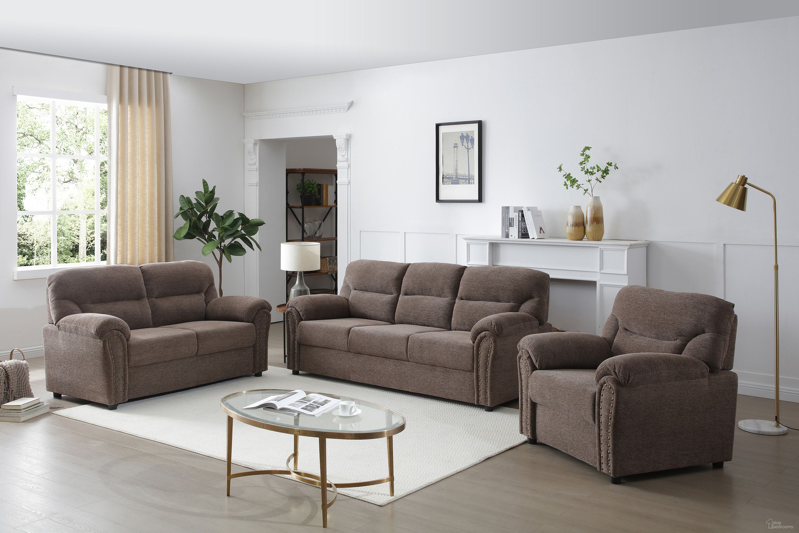 Hamilton Living Room Set In Brown