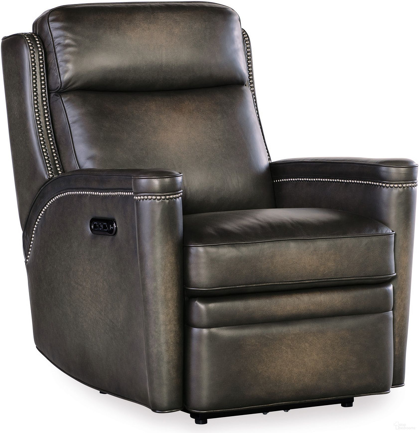 The appearance of Hamilton Power Recliner with Power Headrest In Grey designed by Hooker in the traditional interior design. This grey piece of furniture was selected by 1StopBedrooms from SS Collection to add a touch of cosiness and style into your home. Sku: SS116-PHZ1-095. Material: Leather.