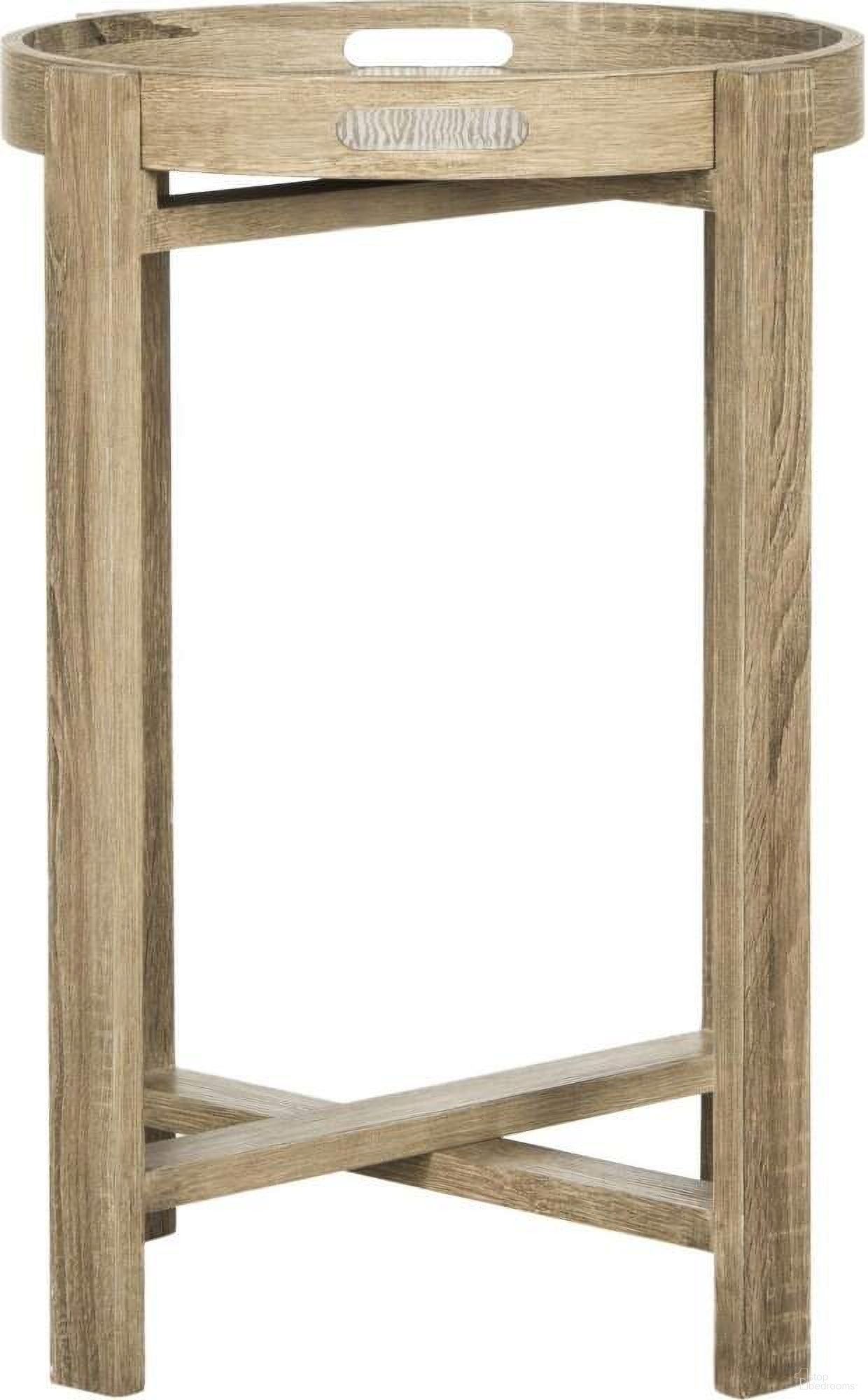 Hamish Light Oak Retro Mid Century Tray Top Side Table