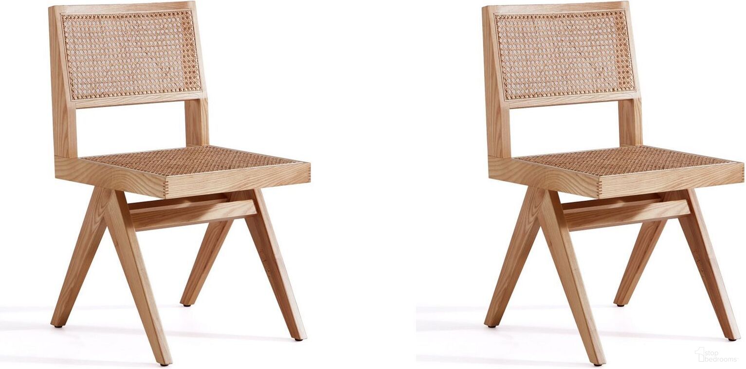 The appearance of Hamlet Dining Chair In Nature Cane Set of 2 designed by Manhattan Comfort in the industrial interior design. This nature piece of furniture  was selected by 1StopBedrooms from Hamlet Collection to add a touch of cosiness and style into your home. Sku: DCCA03-NA. Material: Wood. Chair Type: Side Chair.