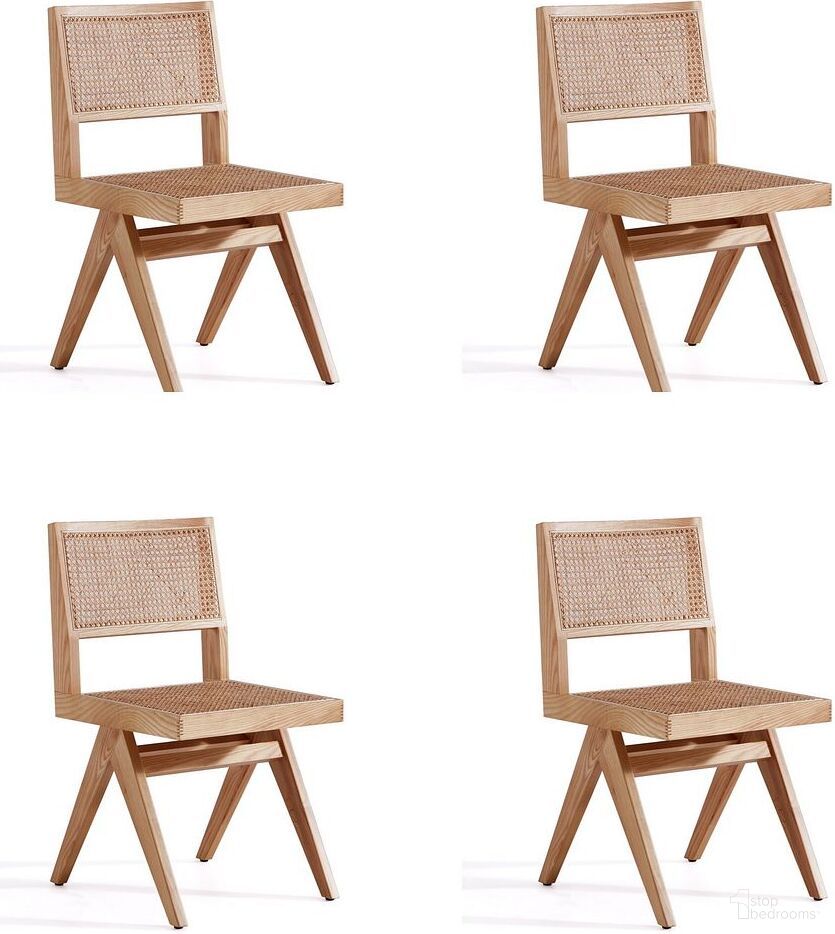 The appearance of Hamlet Dining Chair In Nature Cane Set of 4 designed by Manhattan Comfort in the industrial interior design. This nature piece of furniture was selected by 1StopBedrooms from Hamlet Collection to add a touch of cosiness and style into your home. Sku: DCCA03-NA;DCCA03-NA. Material: Wood. Chair Type: Side Chair.
