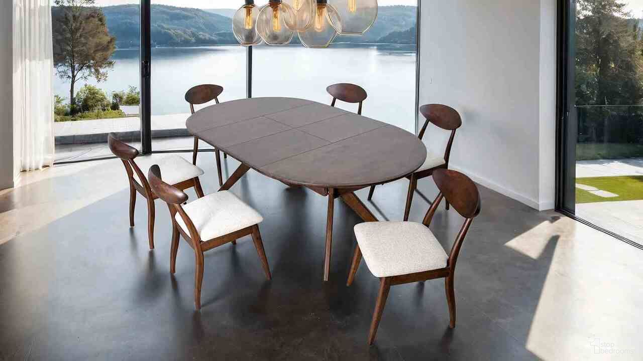 The appearance of Hammel Dining Room Set In Rich Walnut designed by Furniture of America in the transitional interior design. This rich walnut piece of furniture was selected by 1StopBedrooms from Hammel Collection to add a touch of cosiness and style into your home. Sku: FM30005WN-OT;FM30005WN-SC-2PK. Table Top Shape: Rectangular. Size: 47" x 79". Material: Solid Rubberwood.