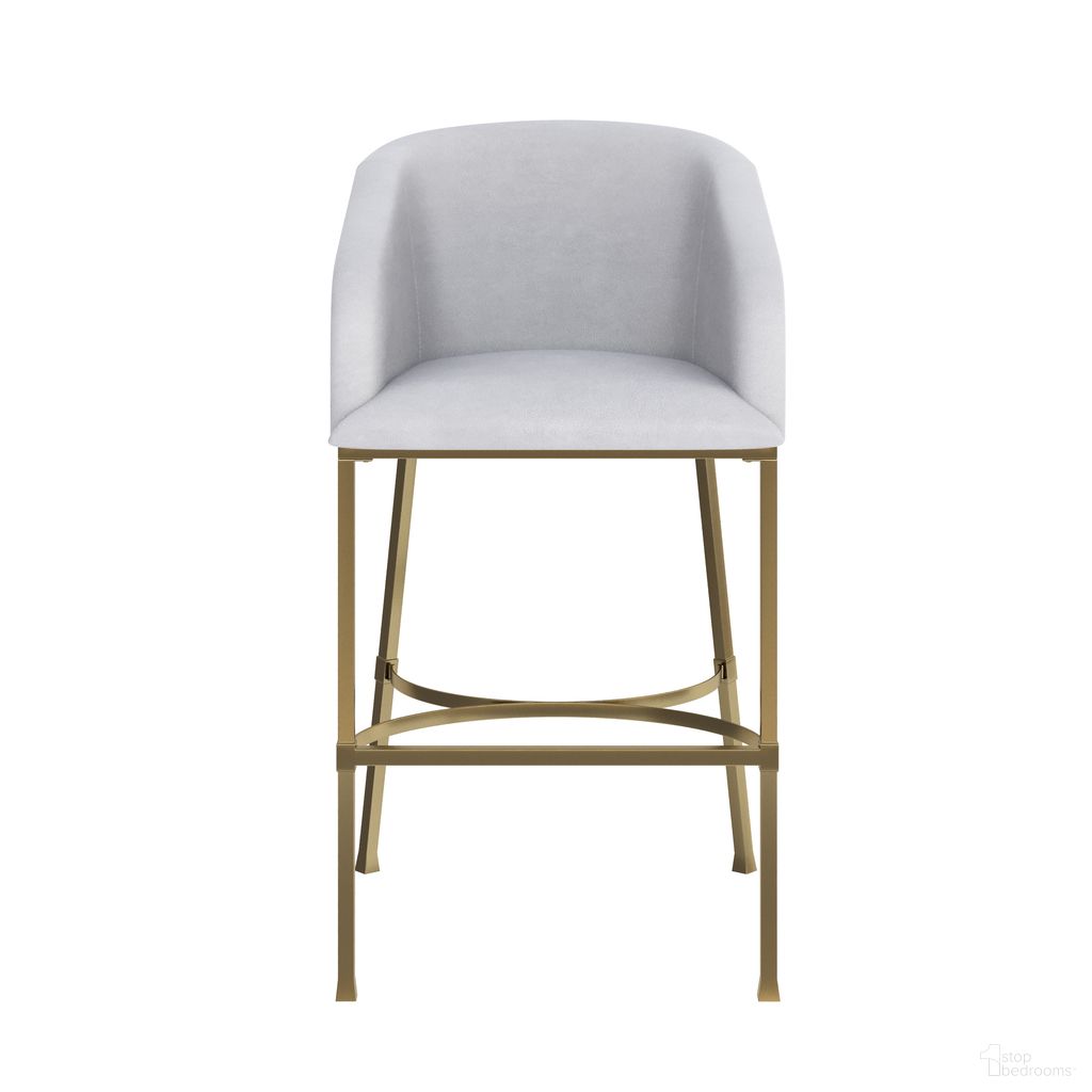 The appearance of Hampton 31 Inch Barstool with Faux Leather and Steel Frame In White and Gold designed by New Ridge Home Goods in the modern / contemporary interior design. This white/gold piece of furniture was selected by 1StopBedrooms from Hampton Collection to add a touch of cosiness and style into your home. Sku: NR113803-PBS-WH. Material: Steel.