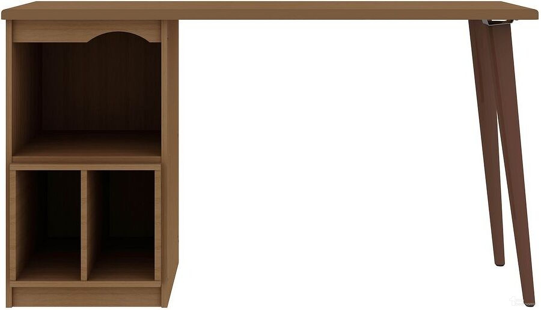 The appearance of Hampton 53.54 Home Office Desk in Maple Cream designed by Manhattan Comfort in the transitional interior design. This maple cream piece of furniture was selected by 1StopBedrooms from Hampton Collection to add a touch of cosiness and style into your home. Sku: 15PMC5. Material: MDF.
