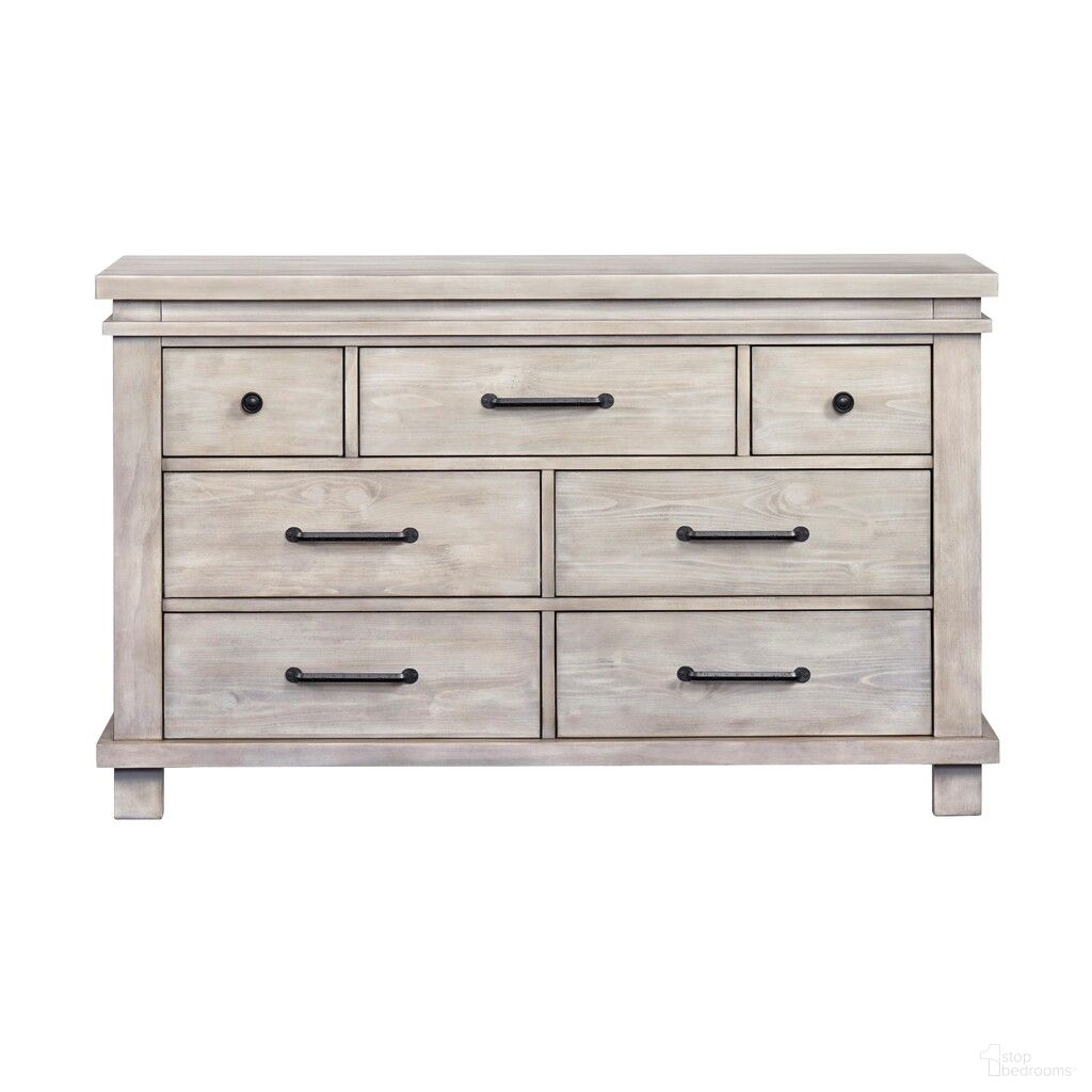 The appearance of Hampton 7 Drawer Dresser In Stone Wash designed by Soho Baby in the transitional interior design. This stonewash piece of furniture was selected by 1StopBedrooms from Hampton Collection to add a touch of cosiness and style into your home. Sku: 43037930. Material: Wood.