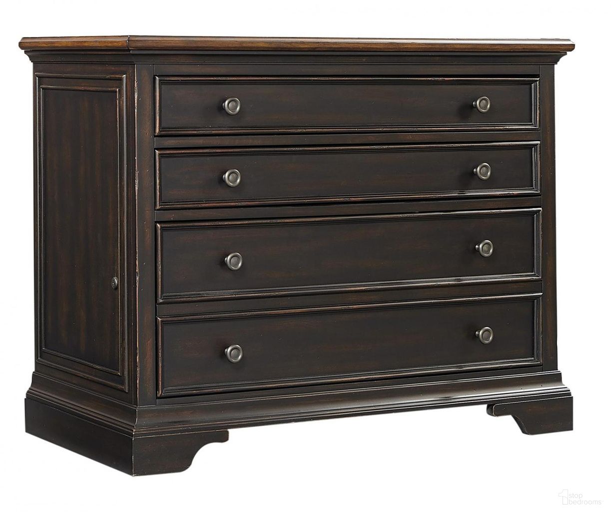 The appearance of Hampton Combo File In Black designed by Aspenhome in the traditional interior design. This black piece of furniture  was selected by 1StopBedrooms from Hampton Collection to add a touch of cosiness and style into your home. Sku: I242-378. Material: Wood.