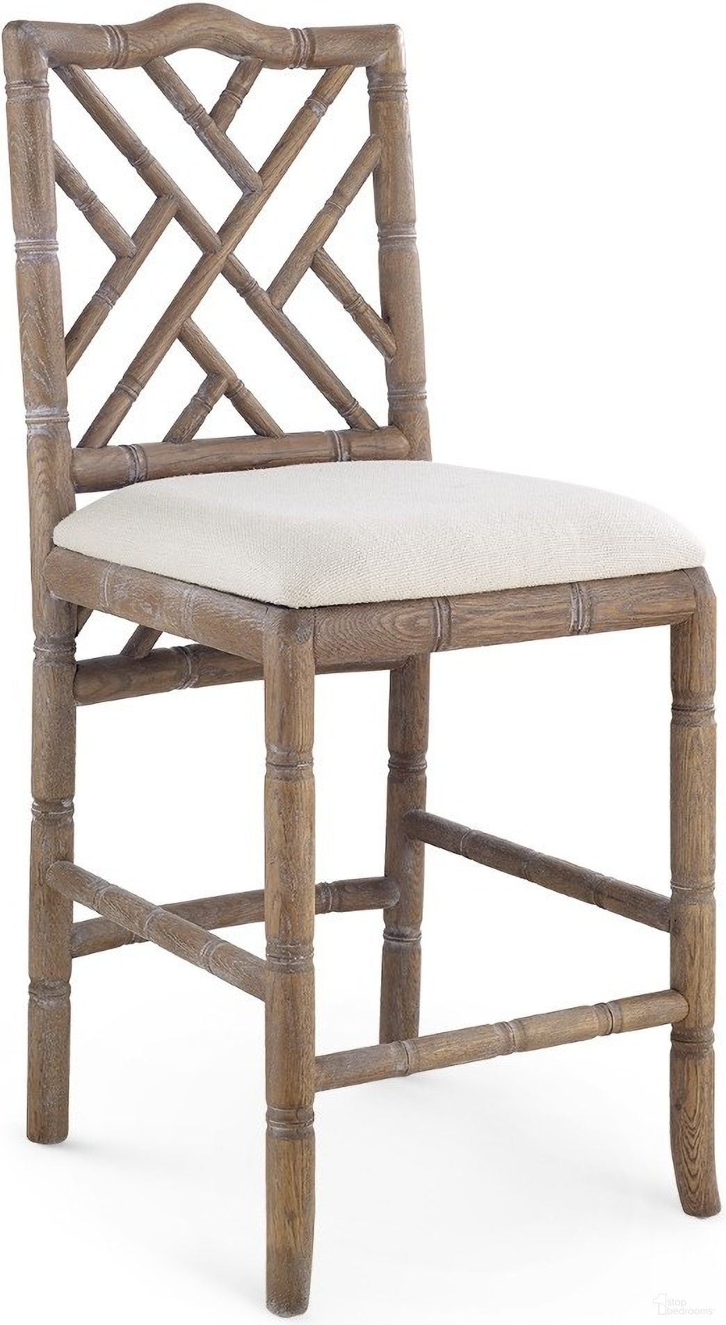 The appearance of Hampton Counter Stool In Driftwood designed by Villa & House in the transitional interior design. This driftwood piece of furniture  was selected by 1StopBedrooms from Hampton Collection to add a touch of cosiness and style into your home. Sku: HAM-575-92. Material: Wood.