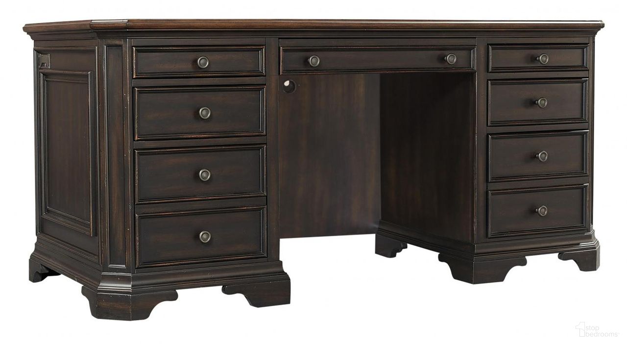 The appearance of Hampton Credenza Desk In Black designed by Aspenhome in the traditional interior design. This black piece of furniture was selected by 1StopBedrooms from Hampton Collection to add a touch of cosiness and style into your home. Sku: I242-316. Material: Wood.