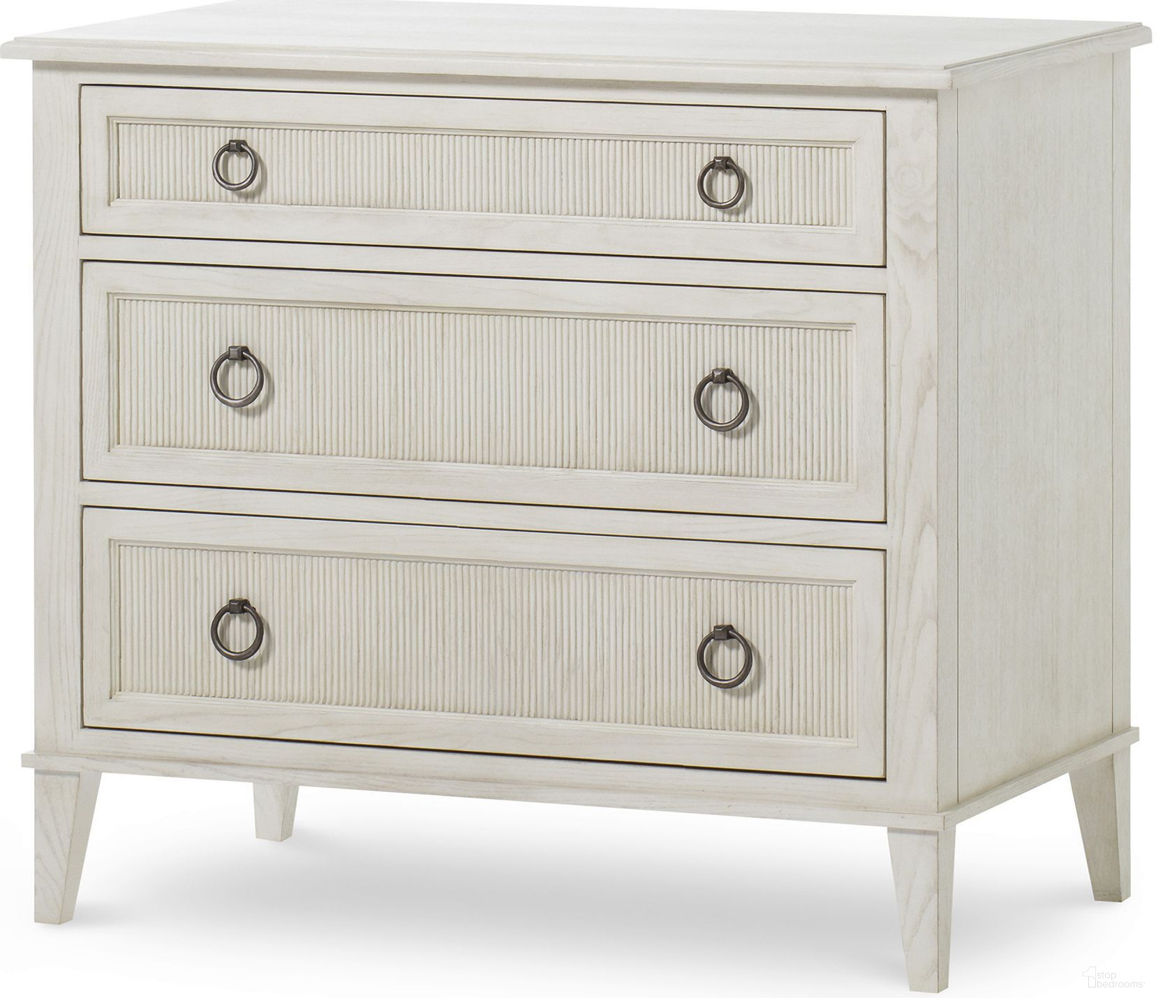The appearance of Hampton Nightstand In Chalk designed by Century Furniture in the modern / contemporary interior design. This chalk piece of furniture was selected by 1StopBedrooms from Monarch Collection to add a touch of cosiness and style into your home. Sku: MN5803. Material: Ash Wood.