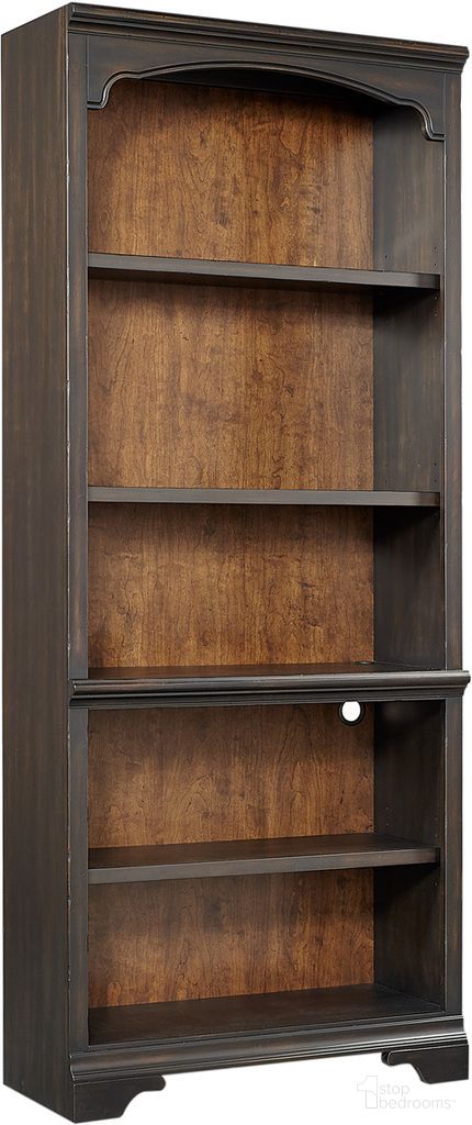 The appearance of Hampton Open Bookcase In Black designed by Aspenhome in the traditional interior design. This black piece of furniture  was selected by 1StopBedrooms from Hampton Collection to add a touch of cosiness and style into your home. Sku: I242-333. Material: Wood.